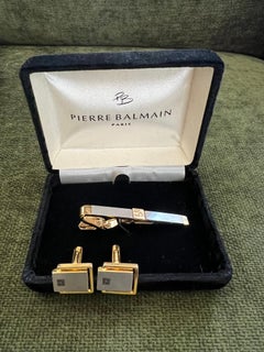 Pierre Balmain Gemelos Vintage Deco Bicolor "Circa Años 80" En Estuche Original