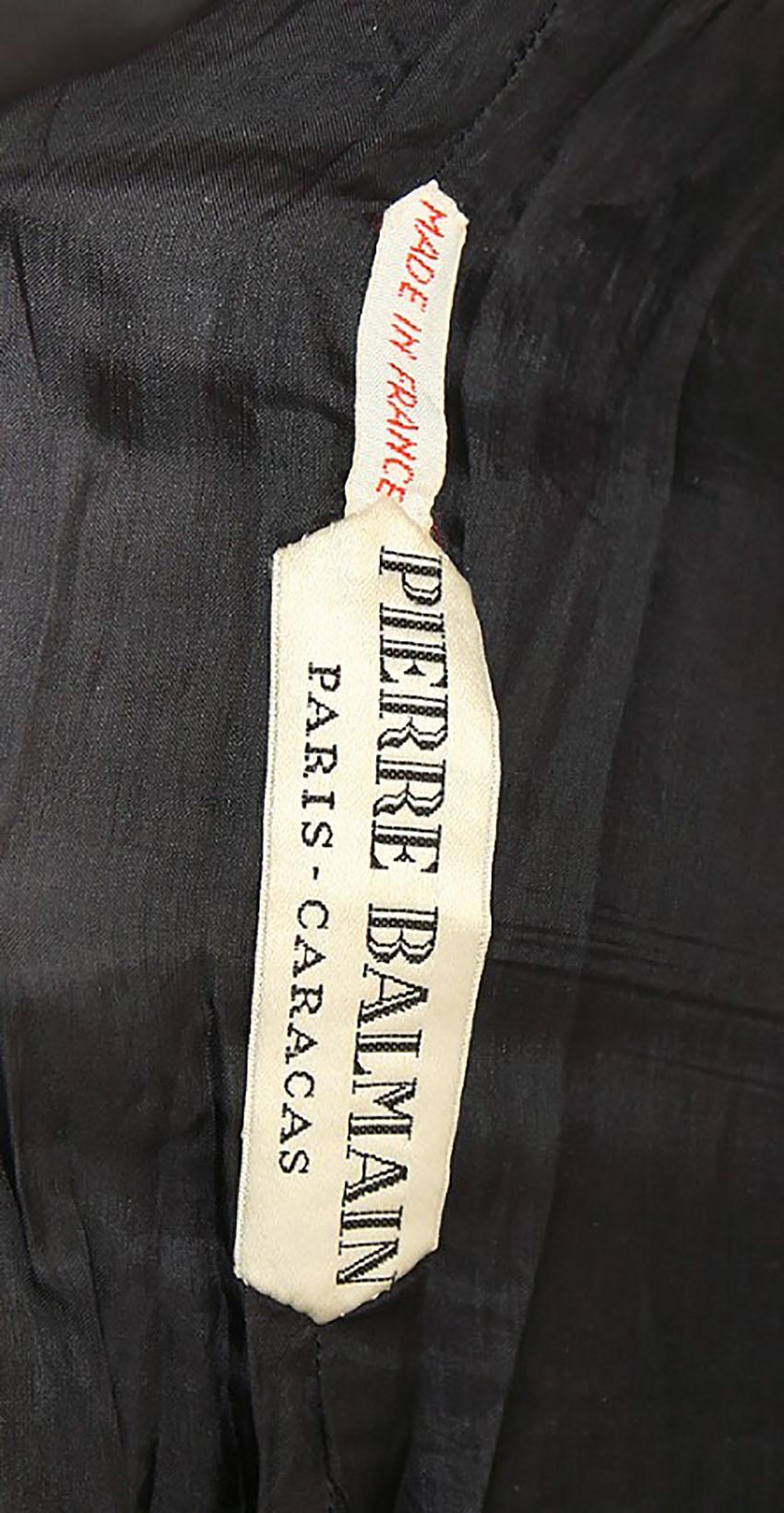 PIERRE BALMAIN VINTAGE HOUTE COUTURE BROCADE DRESS Size M 3
