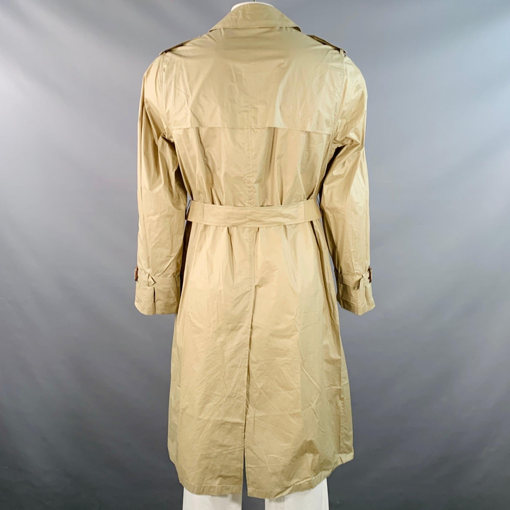 PIERRE BALMAIN Vintage Taglia XL Cotone Beige Doppiopetto Trench In condizioni buone in vendita a San Francisco, CA