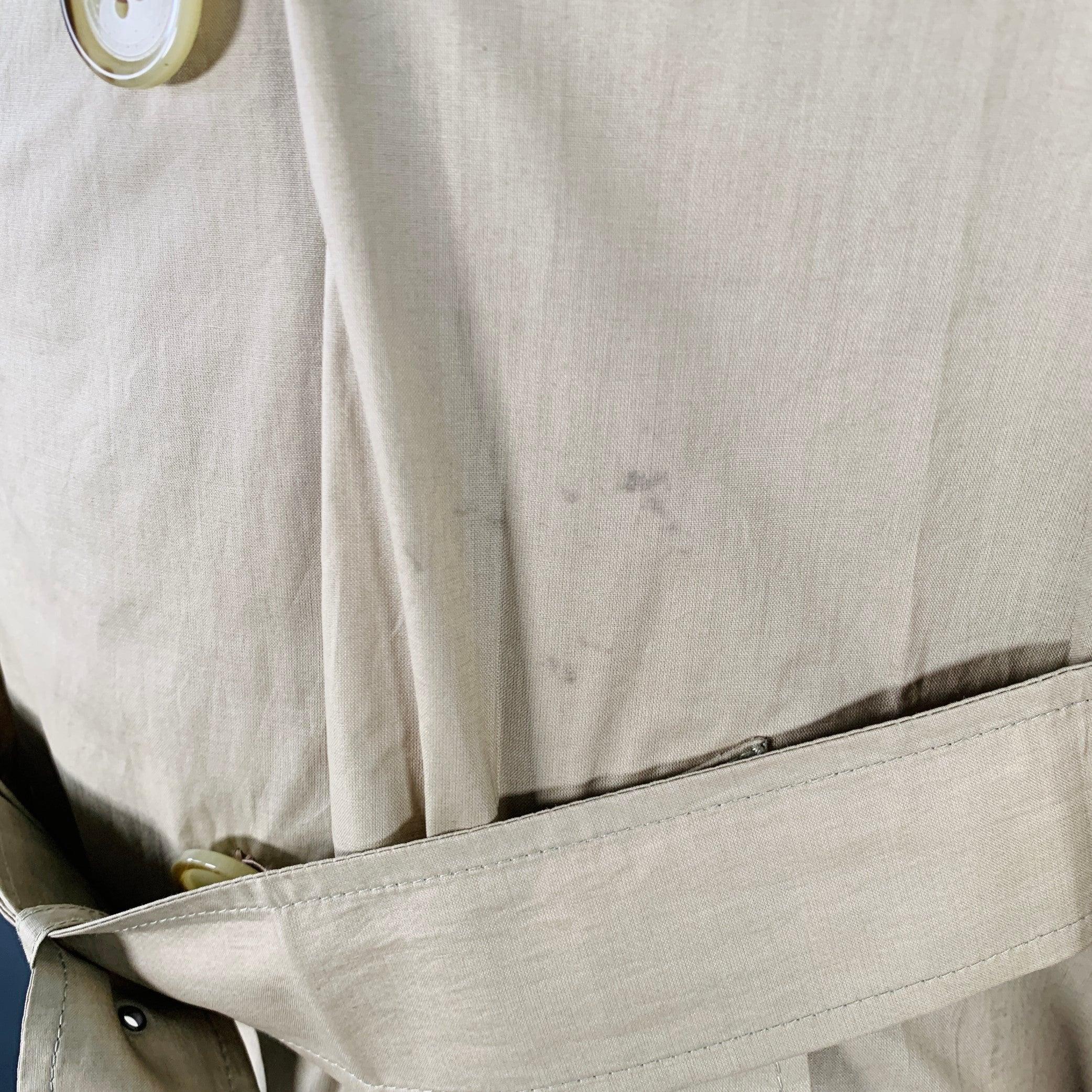 Uomo PIERRE BALMAIN Vintage Taglia XL Cotone Beige Doppiopetto Trench in vendita
