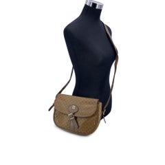 Pierre Balmain Vintage Tan Light Brown Vinyl Canvas Shoulder Bag