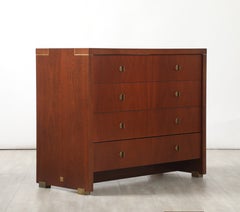 Pierre Balmain Walnut and Brass Commode, Paris, France, circa 1980