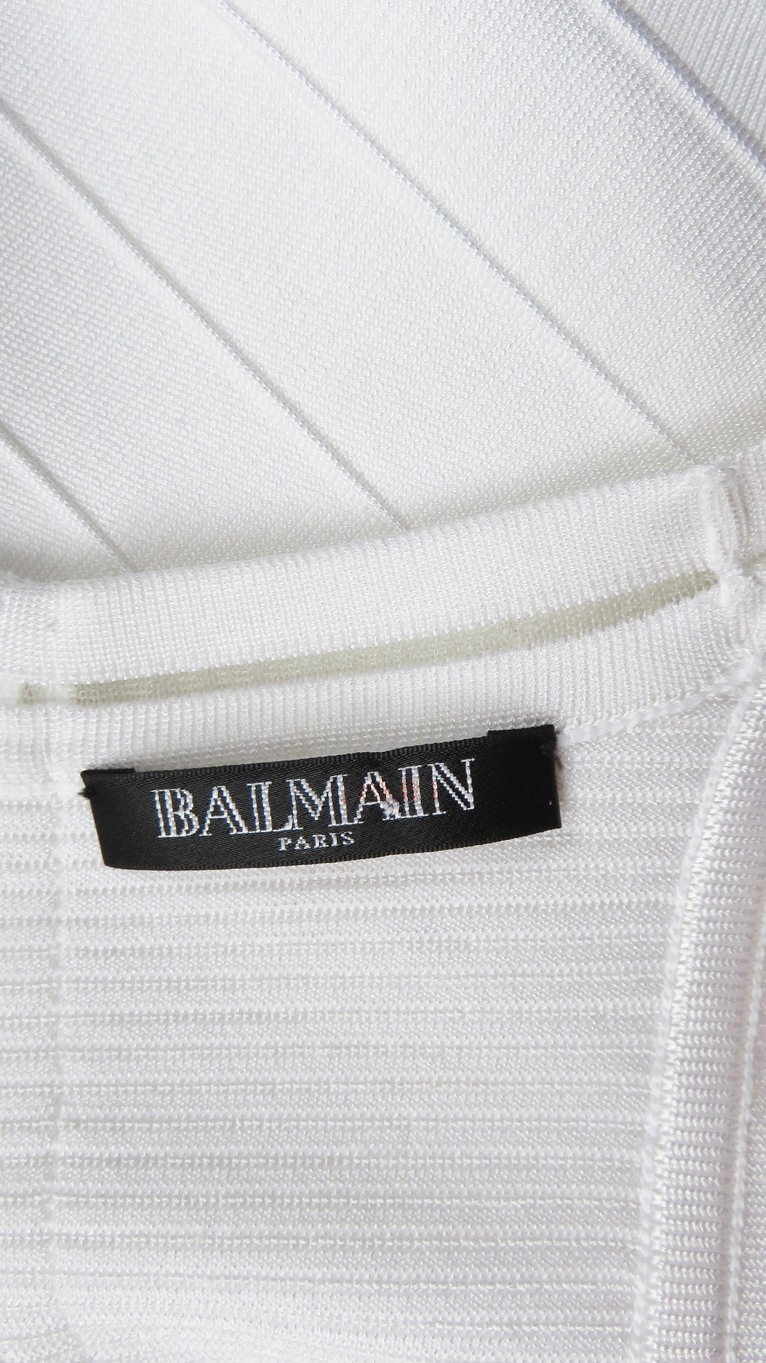 Pierre Balmain - Robe fourreau blanche moulante en vente 13