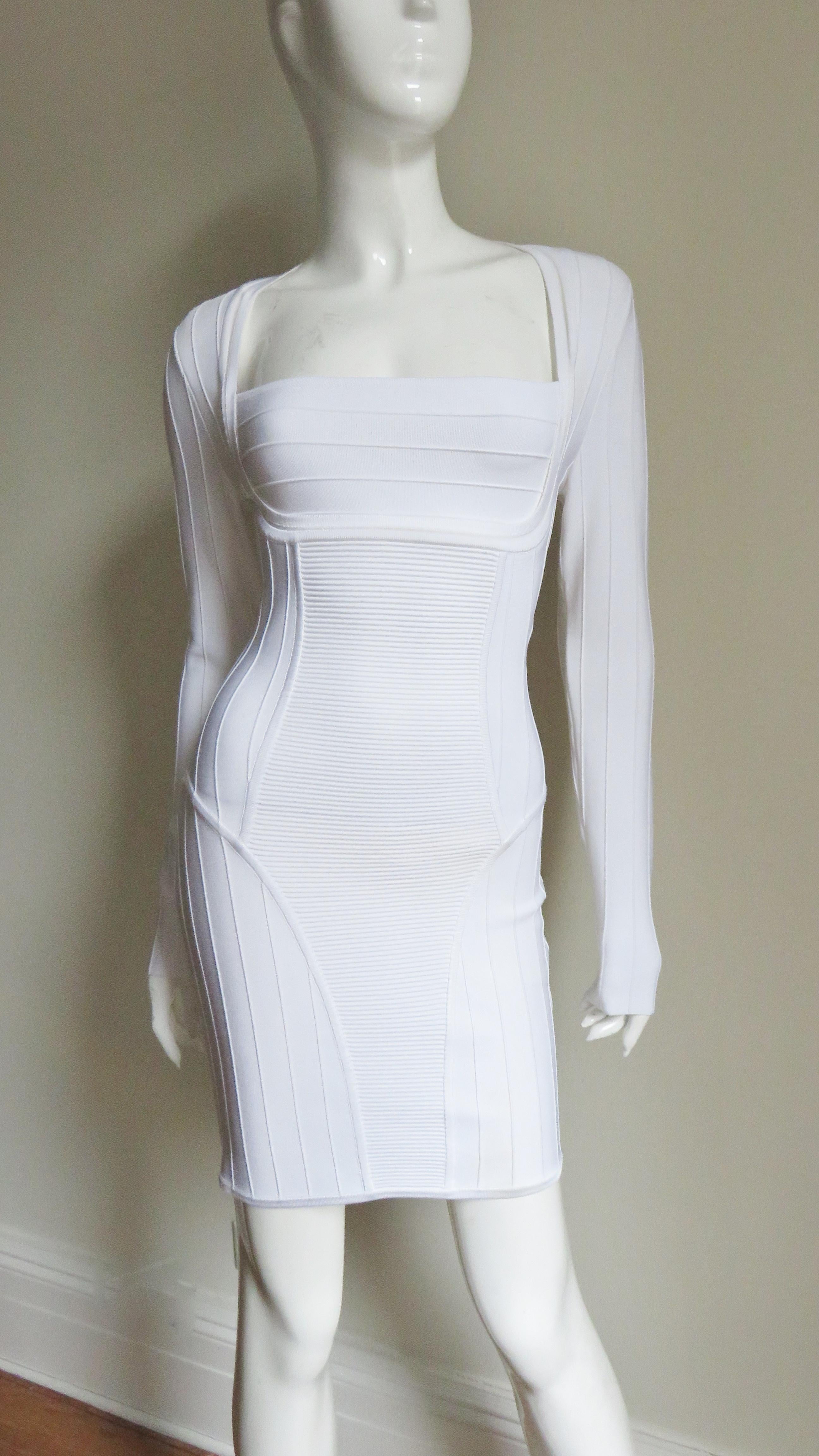 Pierre Balmain White Bodycon Dress For Sale 1