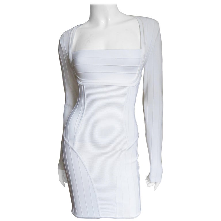 Pierre Balmain White Bandage Bodycon Dress For Sale at 1stdibs