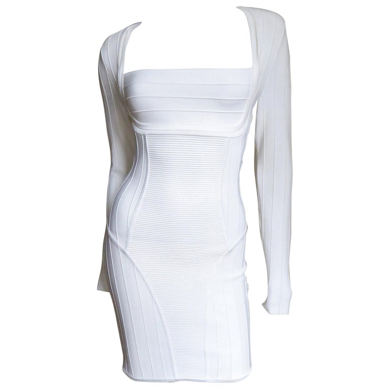 Pierre Balmain White Bodycon Dress For Sale at 1stDibs