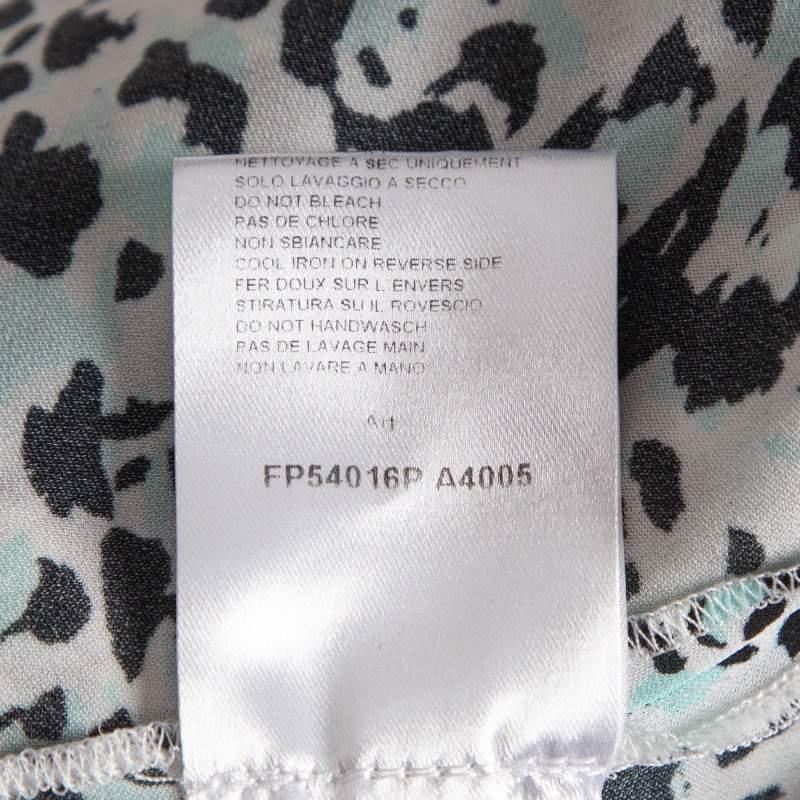 Pierre Balmain Mono de seda estampado multicolor blanco S en venta 2