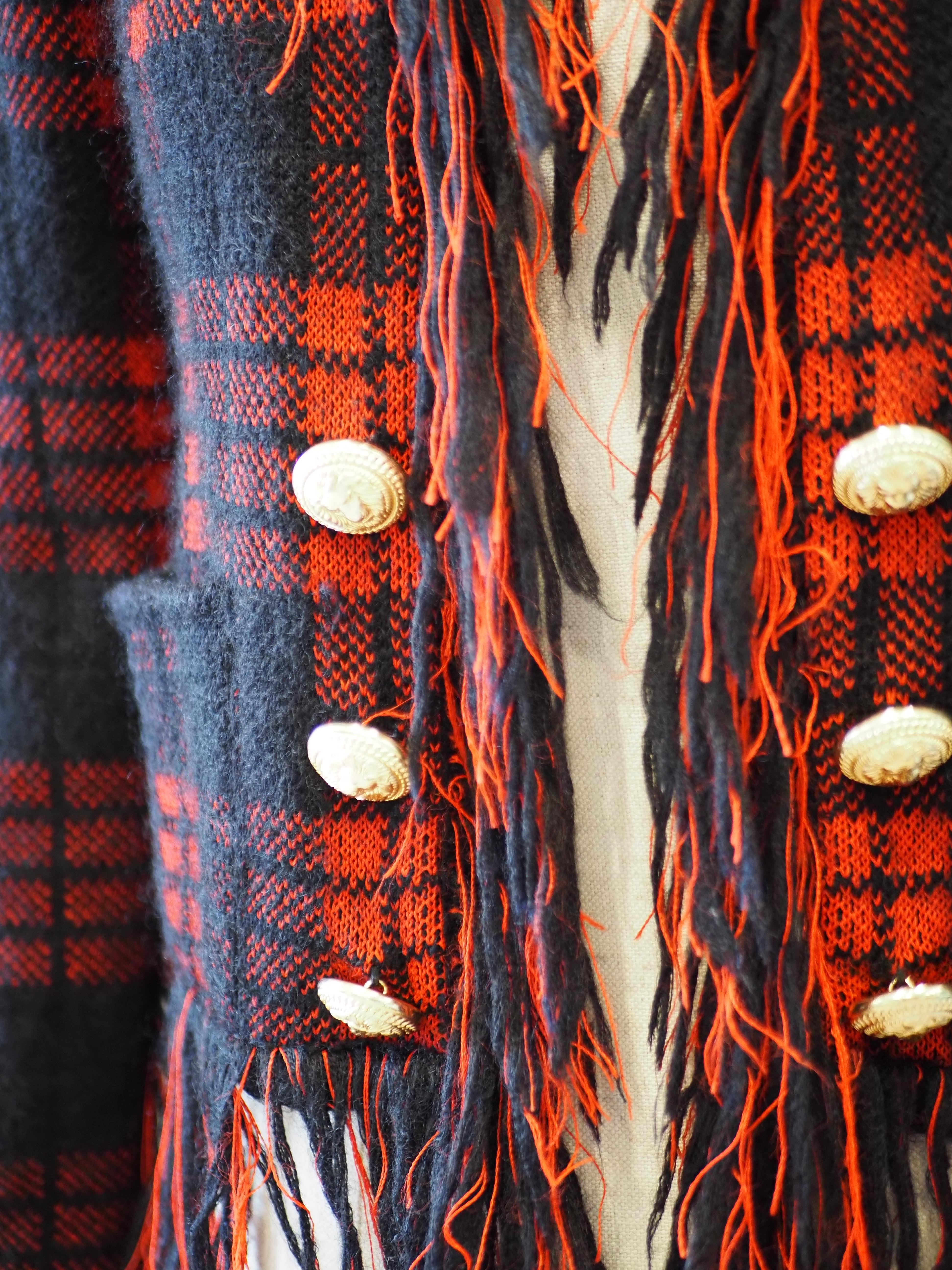 Giacca in lana tartan di Pierre Balmain in vendita 5