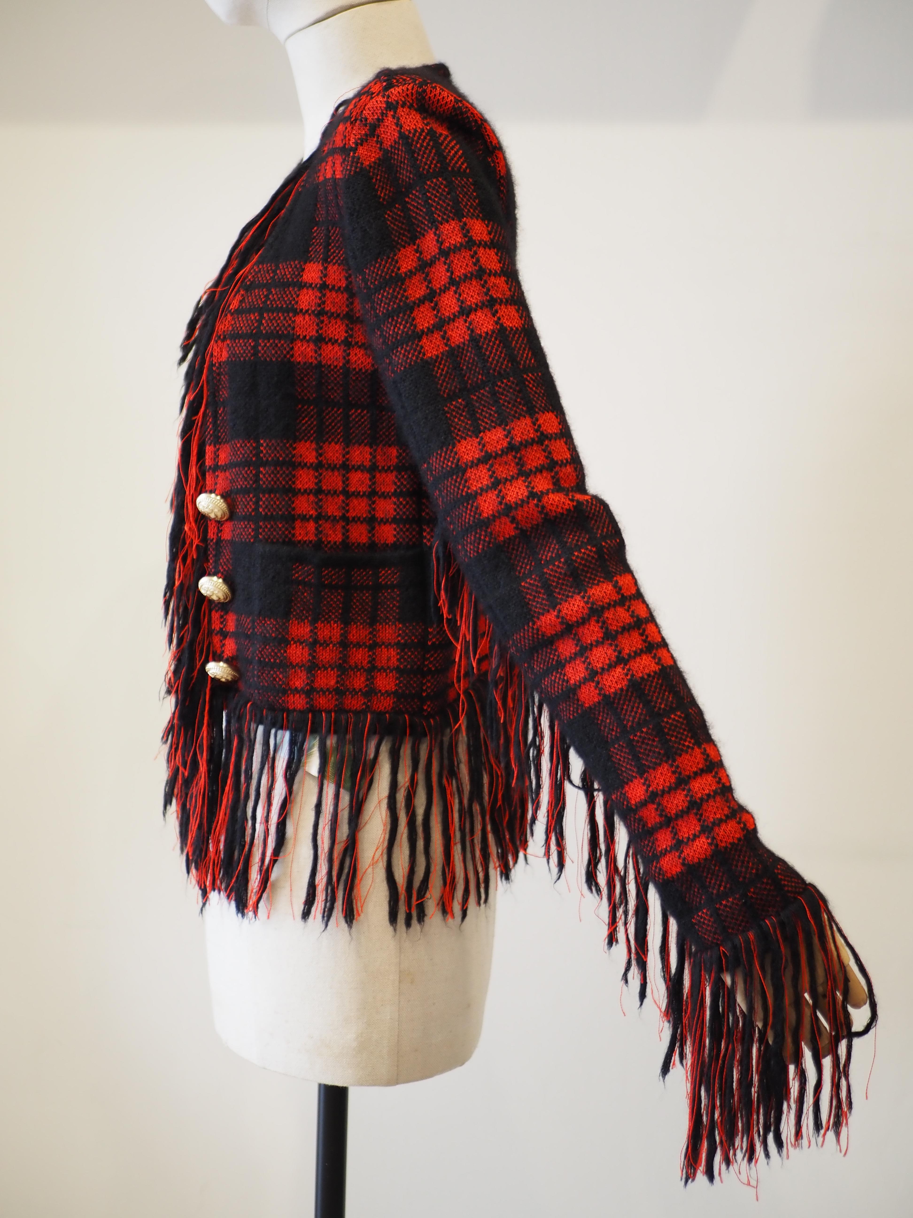 Giacca in lana tartan di Pierre Balmain in vendita 8
