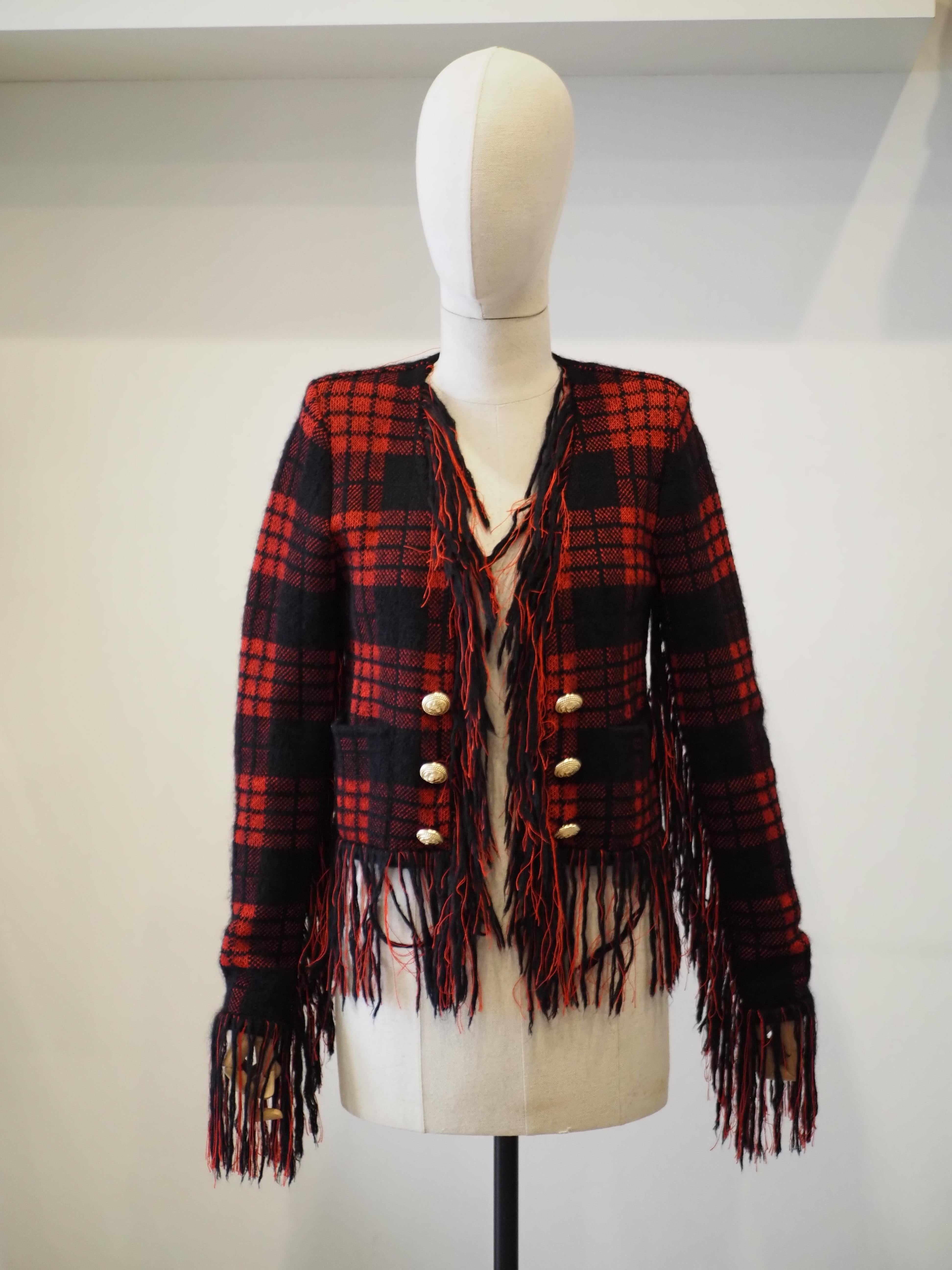 Giacca in lana tartan di Pierre Balmain in vendita 3
