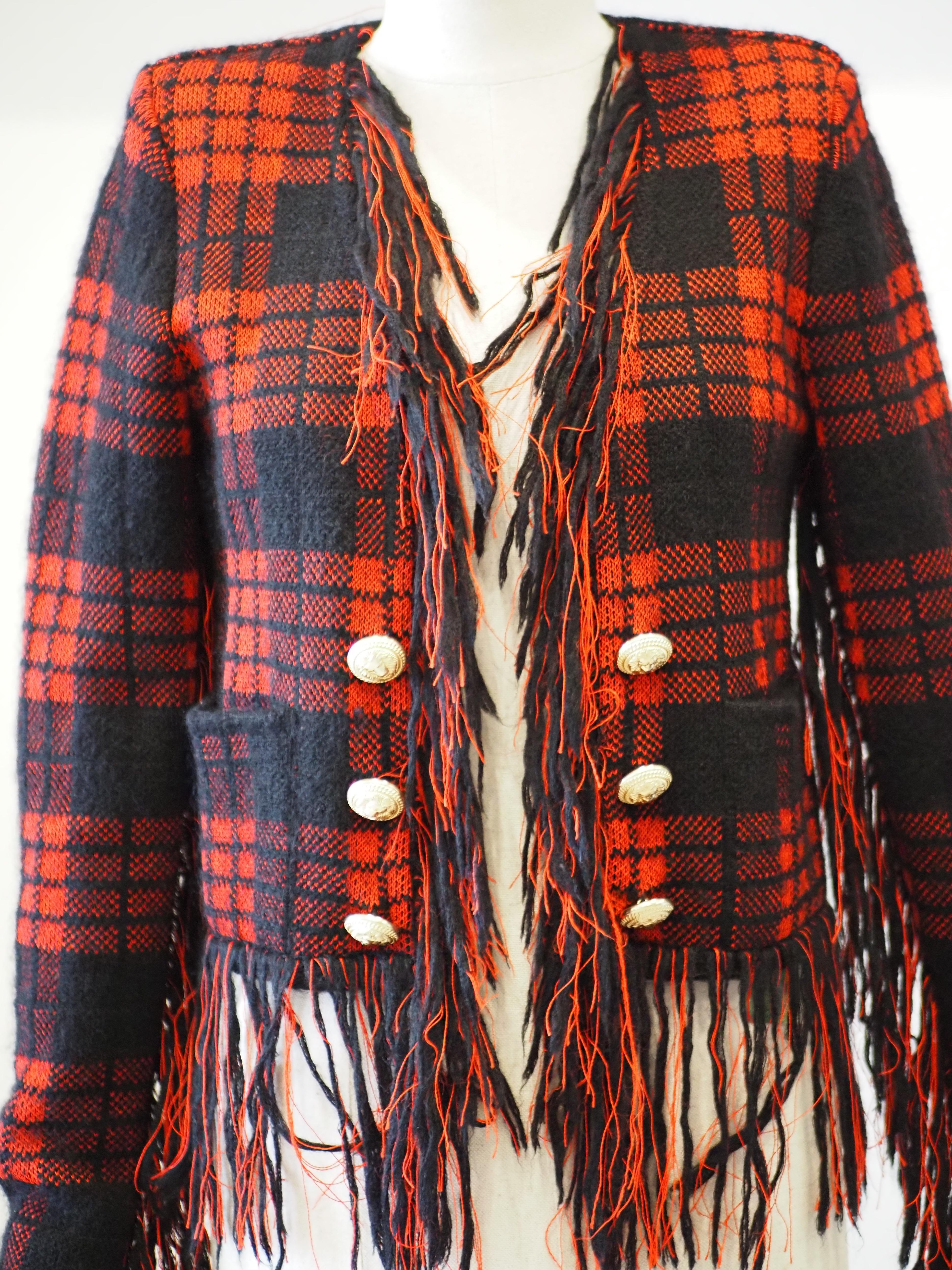 Giacca in lana tartan di Pierre Balmain in vendita 4