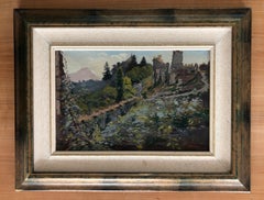 Landscape dominated by the ruins of an ancient castle