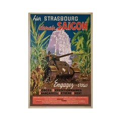 1944 recruitment poster “Hier Strasbourg, demain Saïgon” by Baudouin - WWII