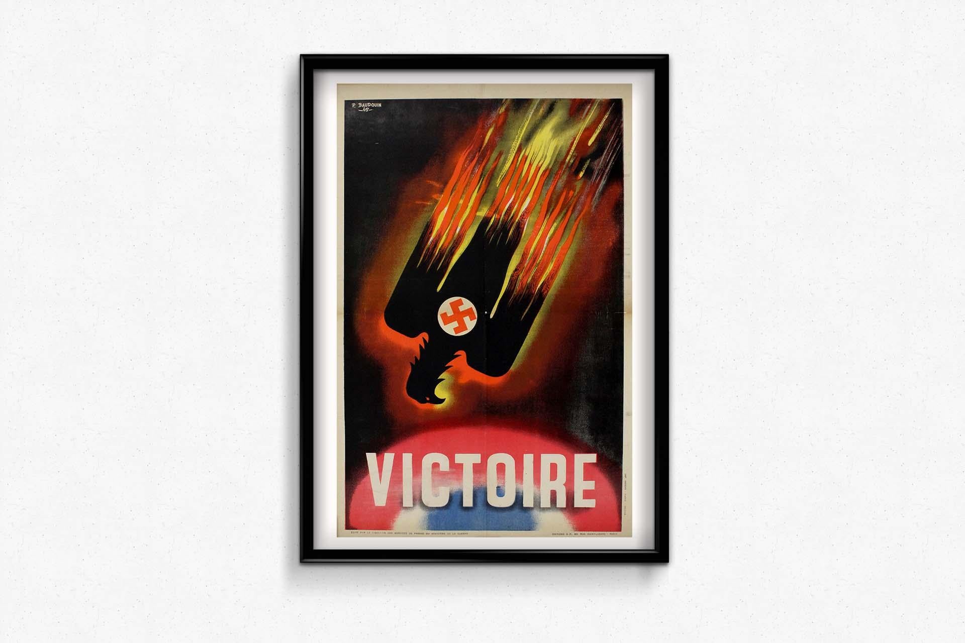 1945 Original World War II poster by Baudouin - Victory For Sale 2