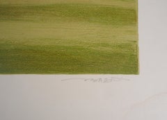 Paysage de Normandie - Lithographie originale signée de la main de l'artiste