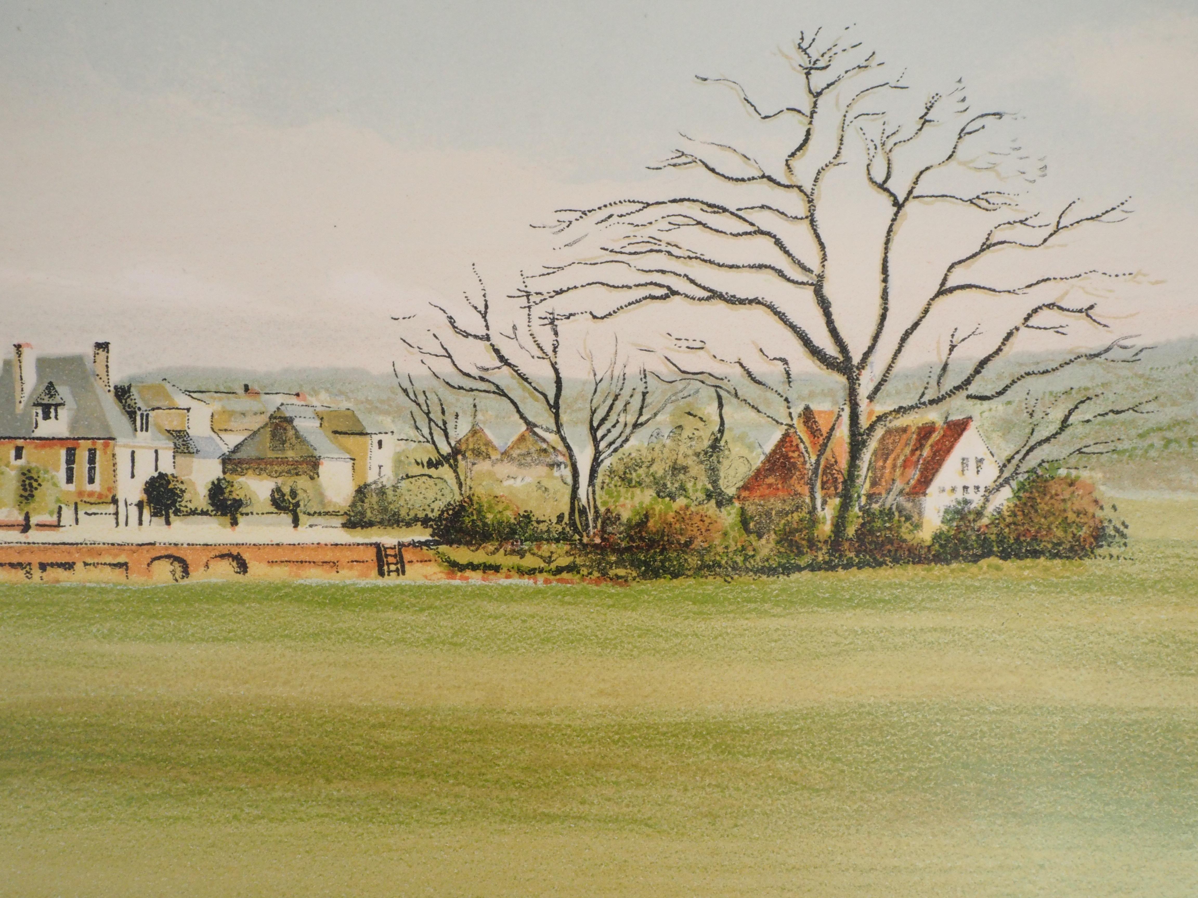 Landscape of Normandy - Original handsigned lithograph - Modern Print by Pierre Bazire