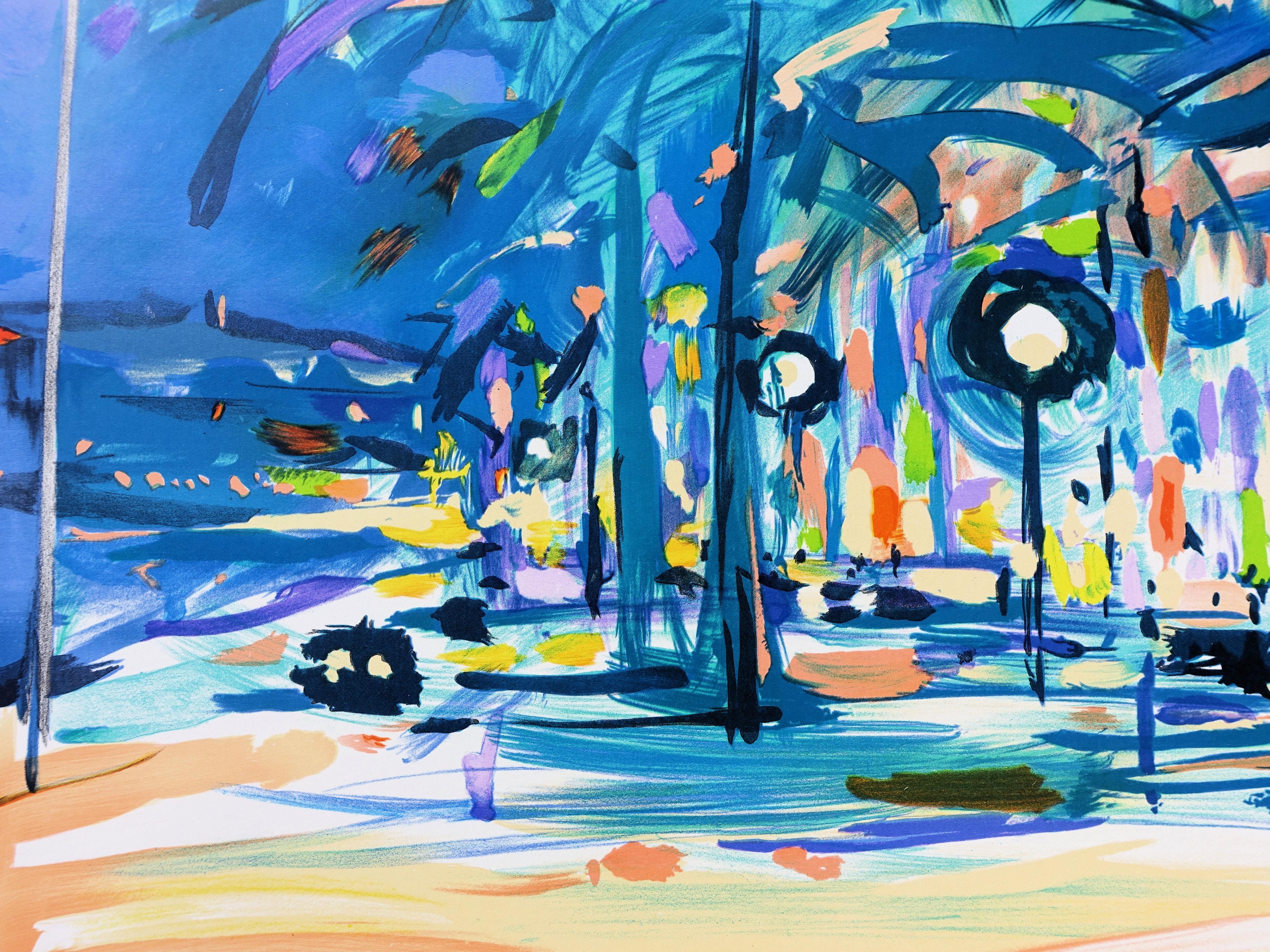 RIVIERA : Cannes Carlton Palace - Original Lithograph, HANDSIGNED & Ltd /600 For Sale 1