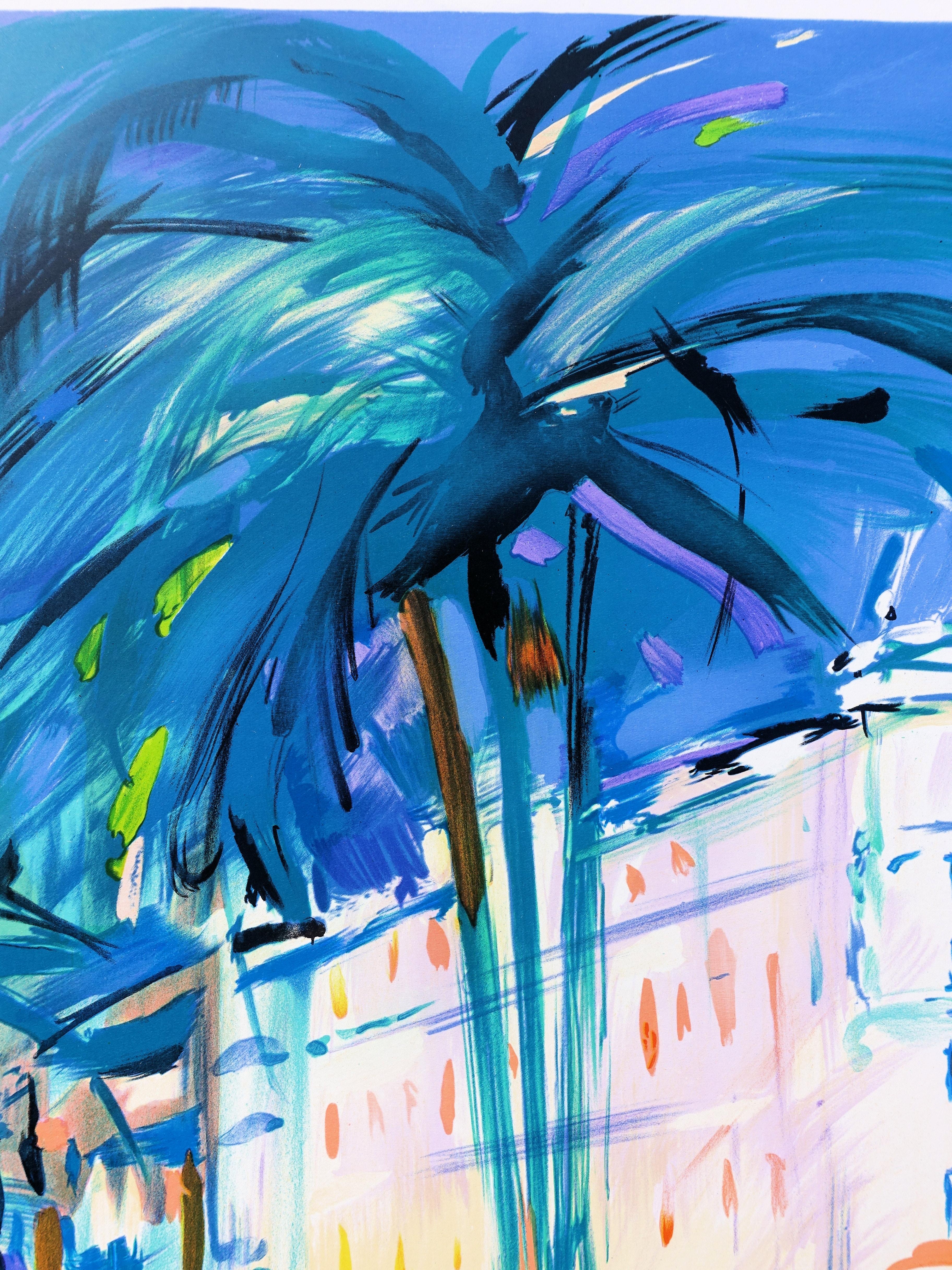 RIVIERA : Cannes Carlton Palace - Original Lithograph, HANDSIGNED & Ltd /600 For Sale 4