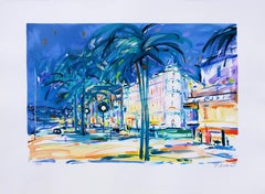 RIVIERA : Cannes Carlton Palace - Original Lithograph, HANDSIGNED & Ltd /600