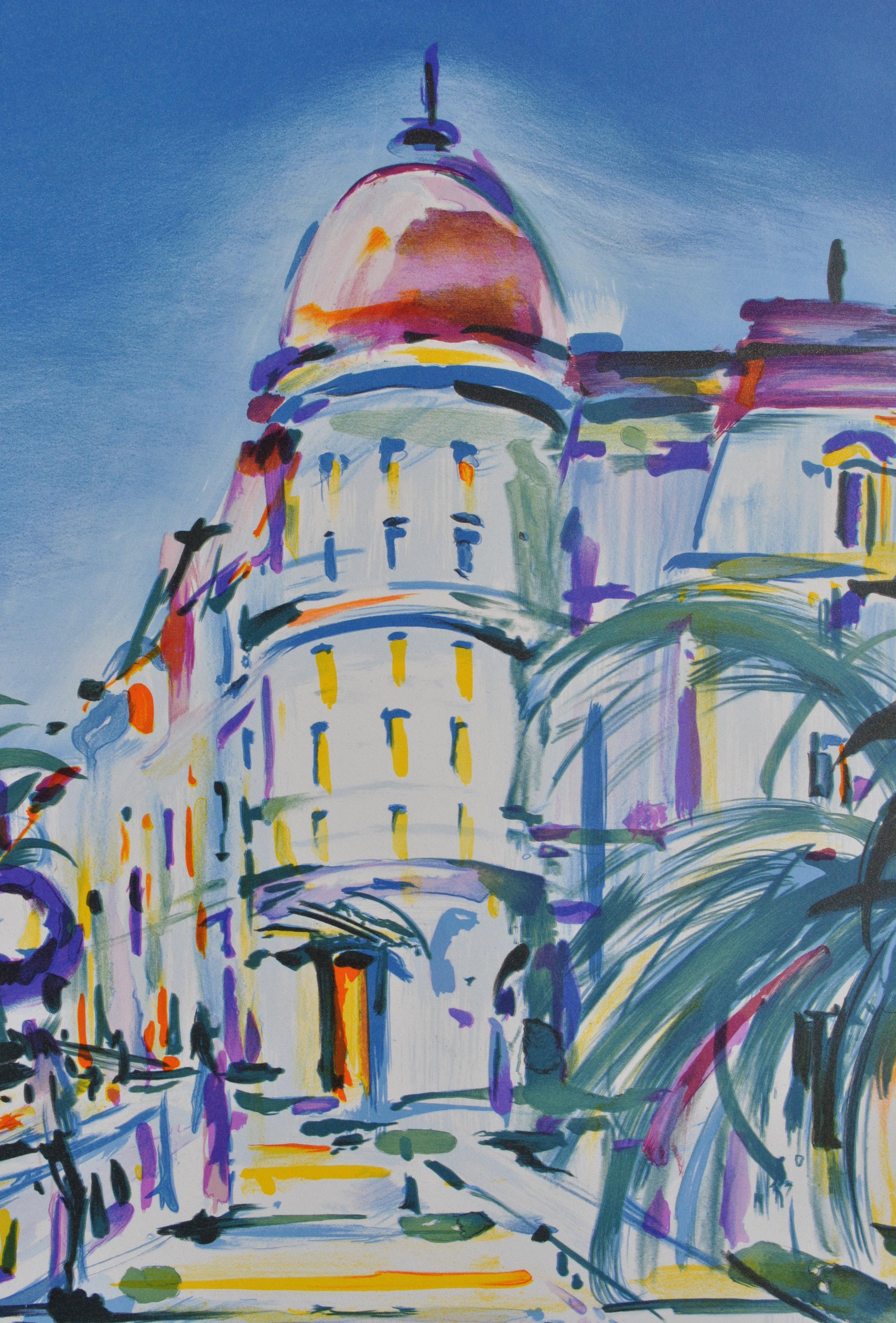 RIVIERA : Negresco palace - Original Lithograph, HANDSIGNED & Ltd /250 For Sale 3