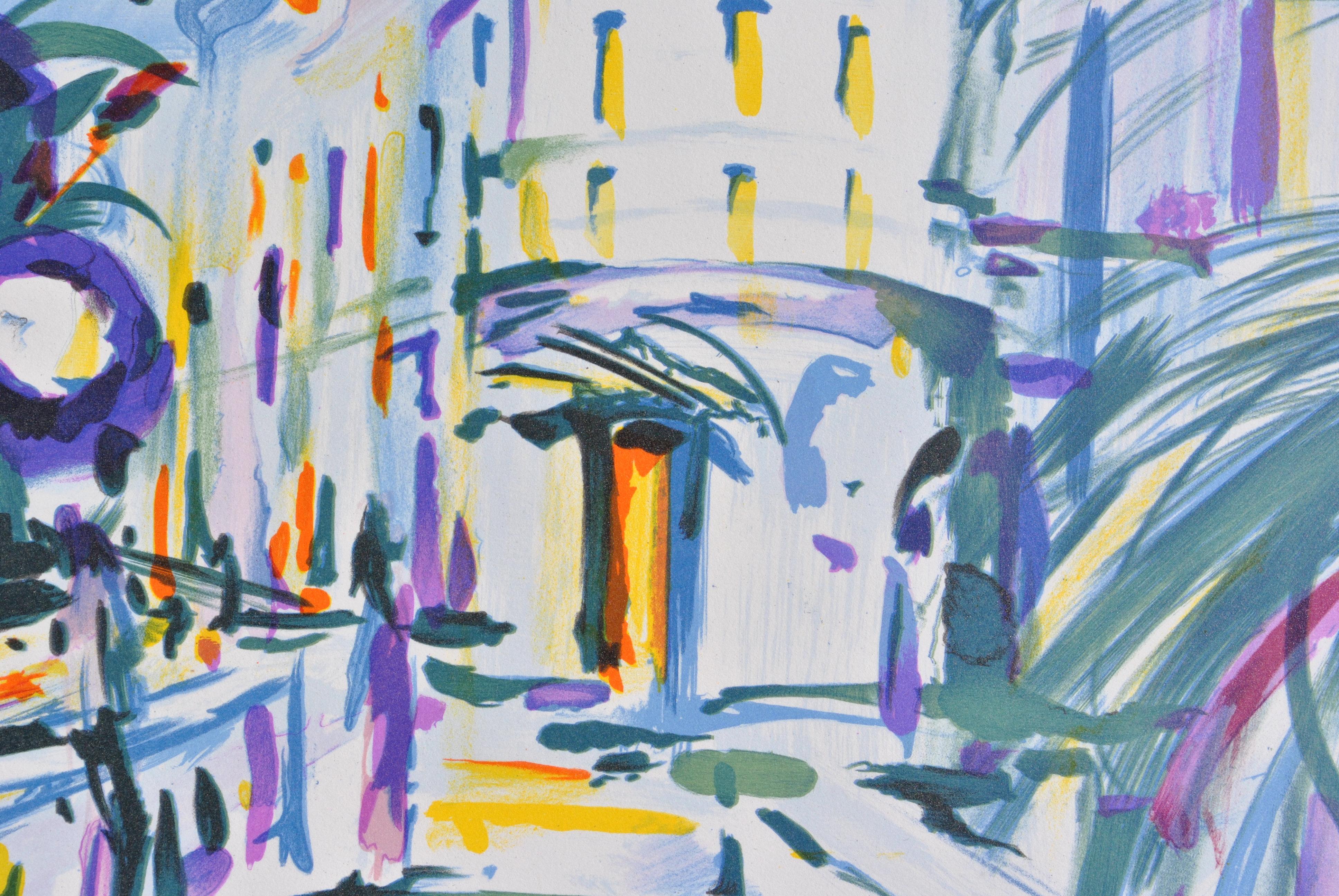 RIVIERA : Negresco palace - Original Lithograph, HANDSIGNED & Ltd /250 For Sale 4