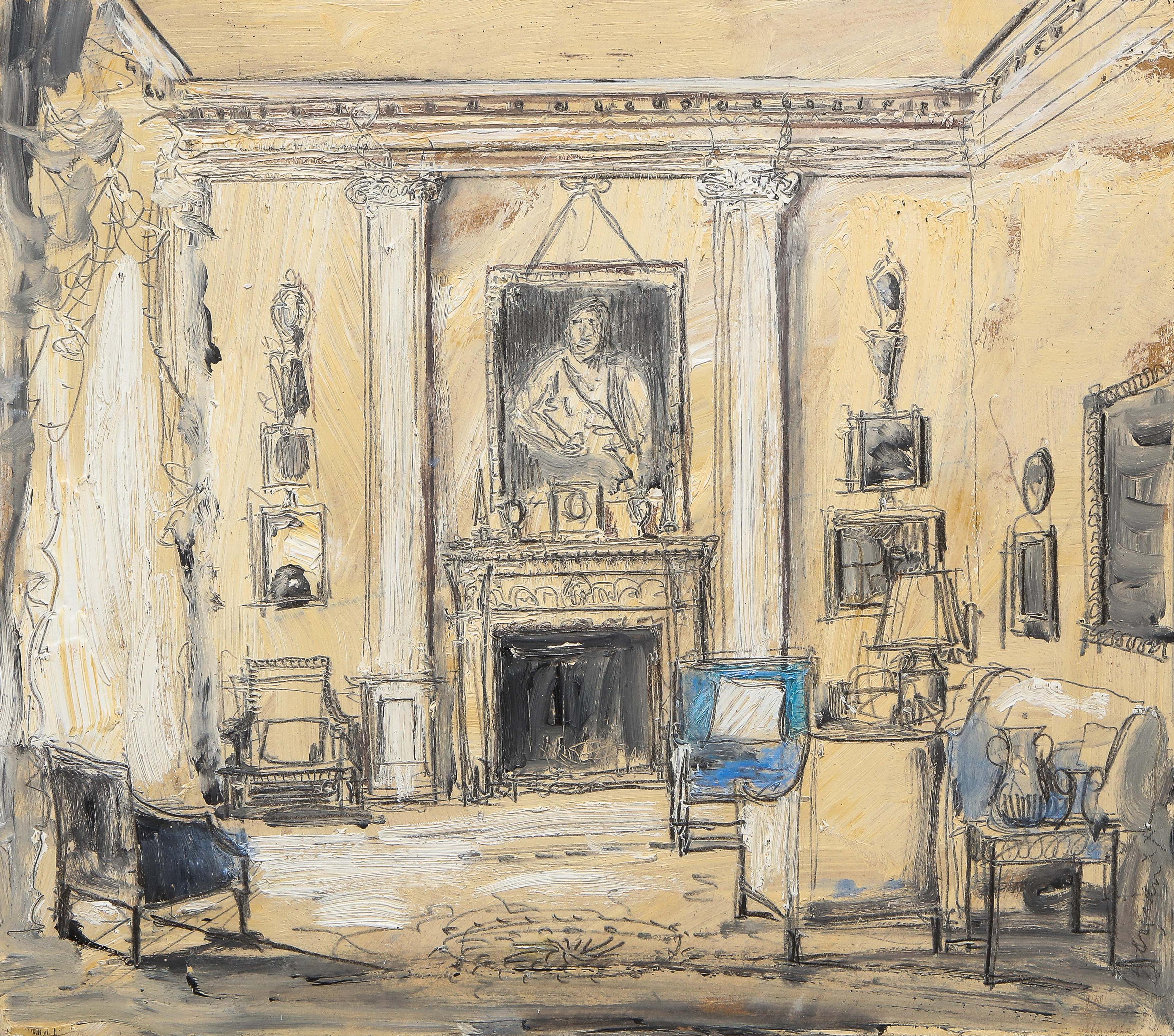 Pierre Bergian Interior Painting – Zeichnenszimmer von Evangeline und David Bruce, Albany, Piccadilly, London