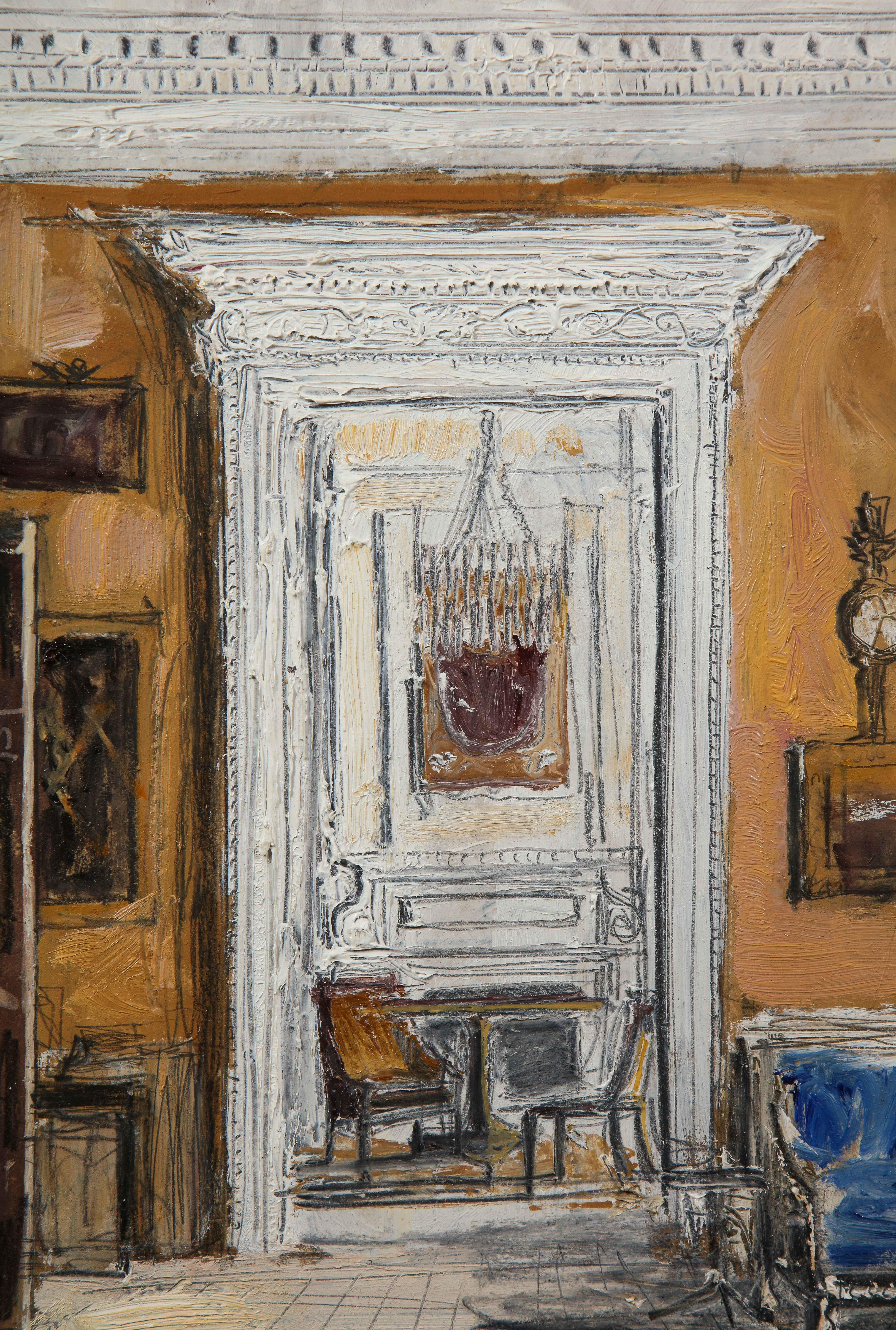 Drawing Room of Evangeline and David Bruce II, Albany, Piccadilly, London - Painting by Pierre Bergian