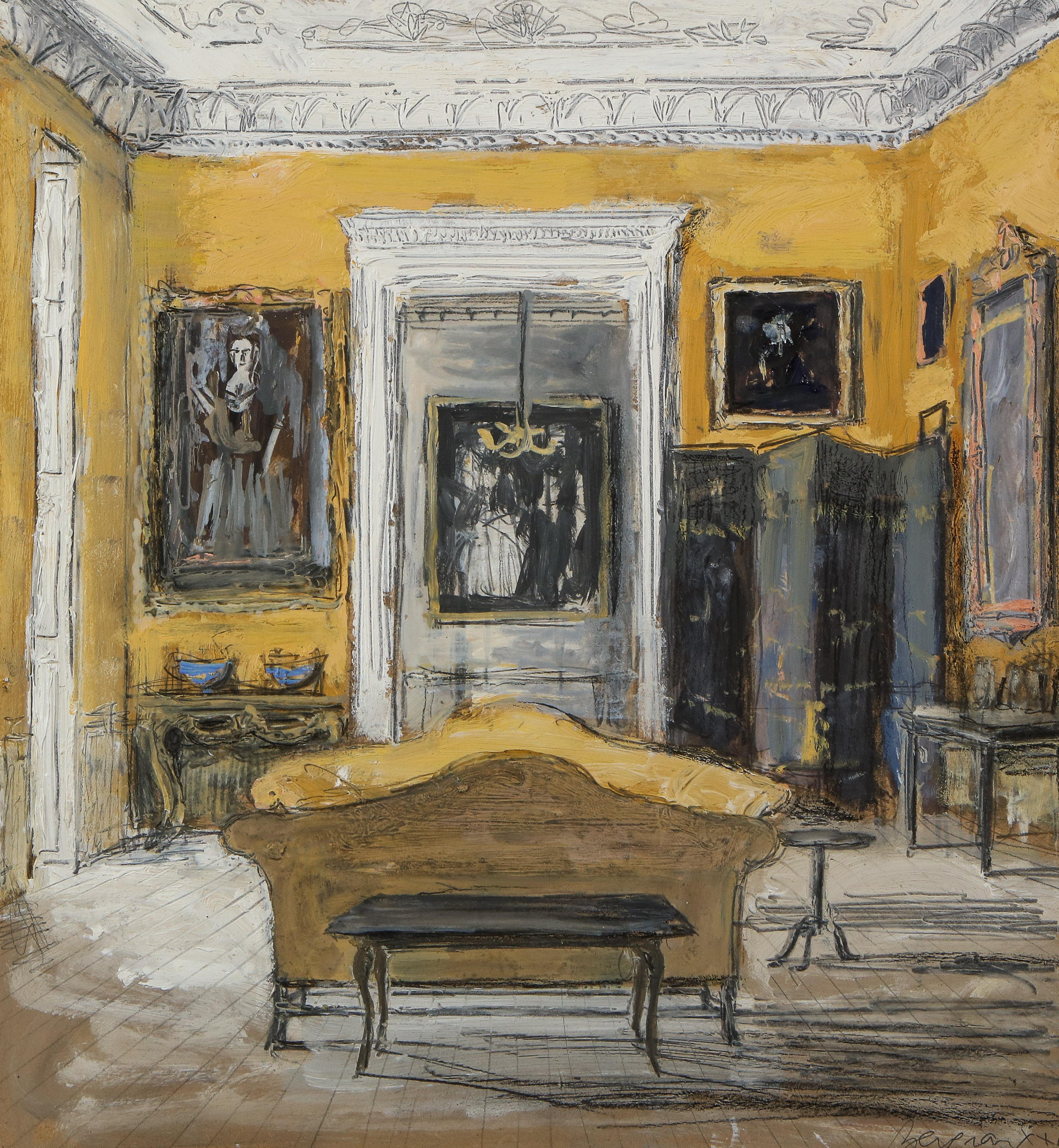 Pierre Bergian Interior Painting - Drawing Room of Jasper Conran II, Ven House, Somerset, England