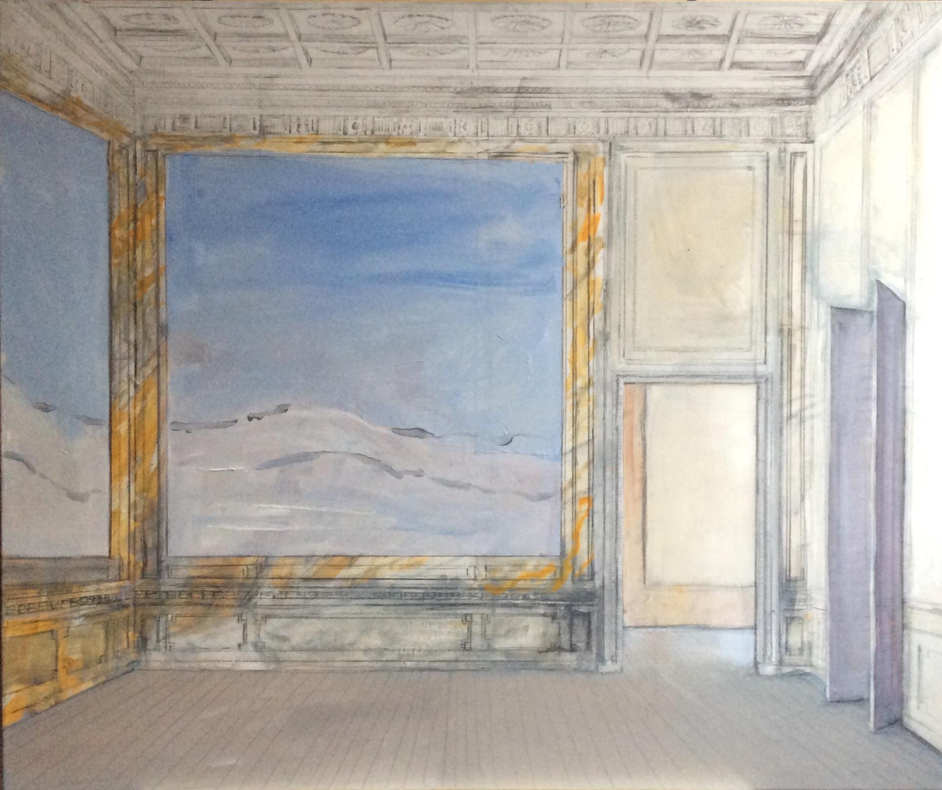 Pierre Bergian Interior Painting – Dunes (In einem neoklassizistischen Raum)