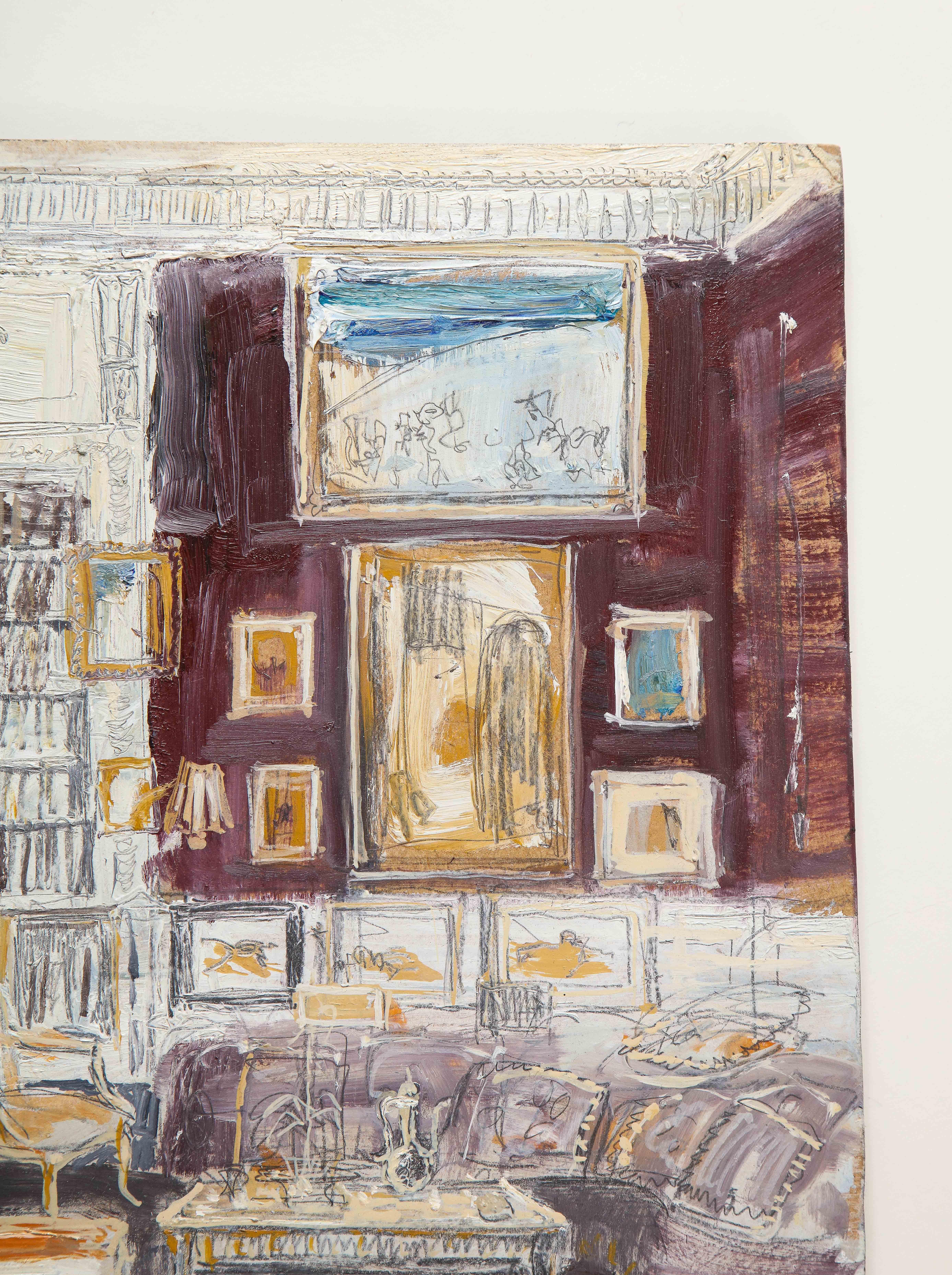 Living Room of Kenneth Jay Lane, 23 Park Avenue, New York - Painting by Pierre Bergian