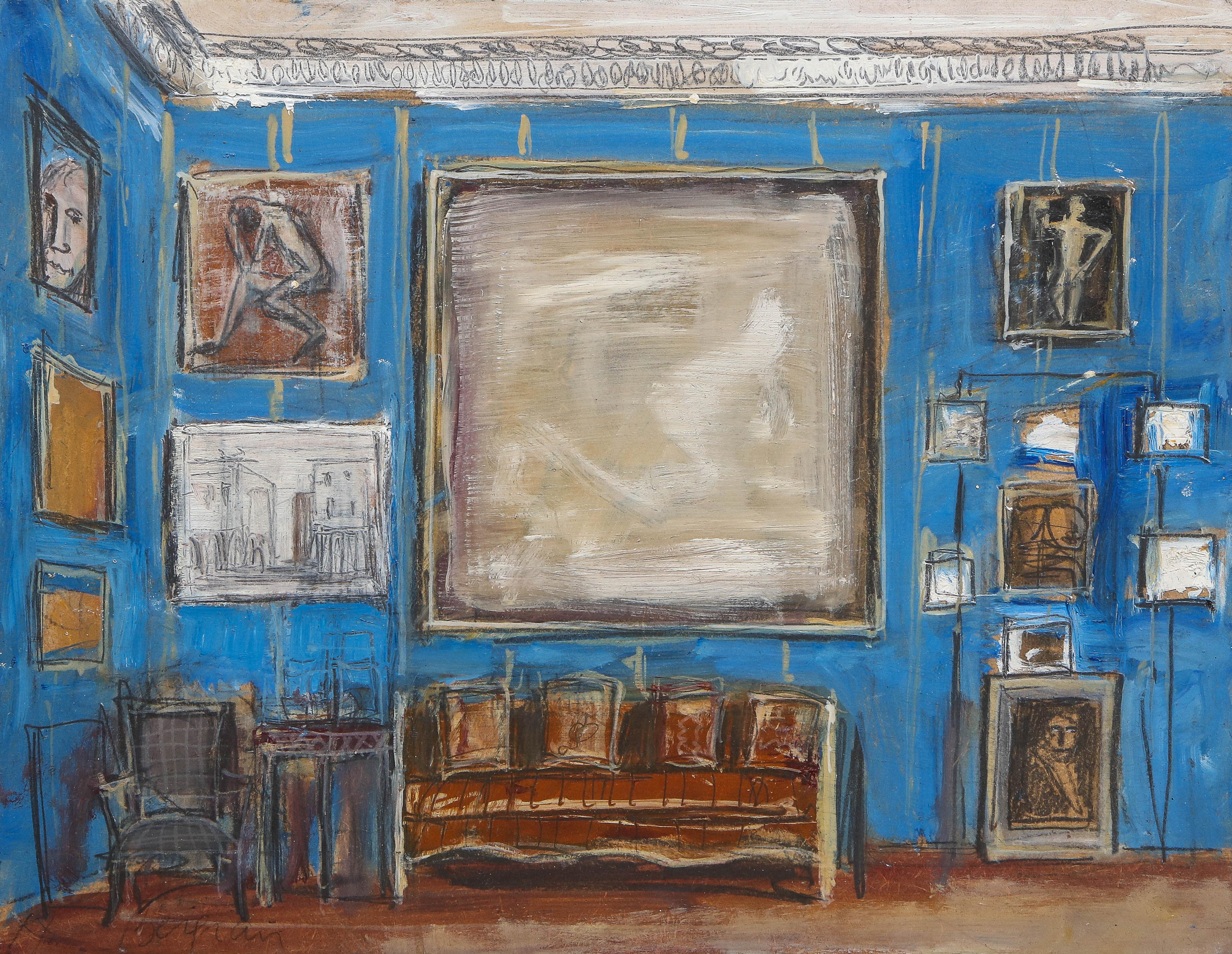 Pierre Bergian Interior Painting – Mayfair Zeichnungszimmer, London