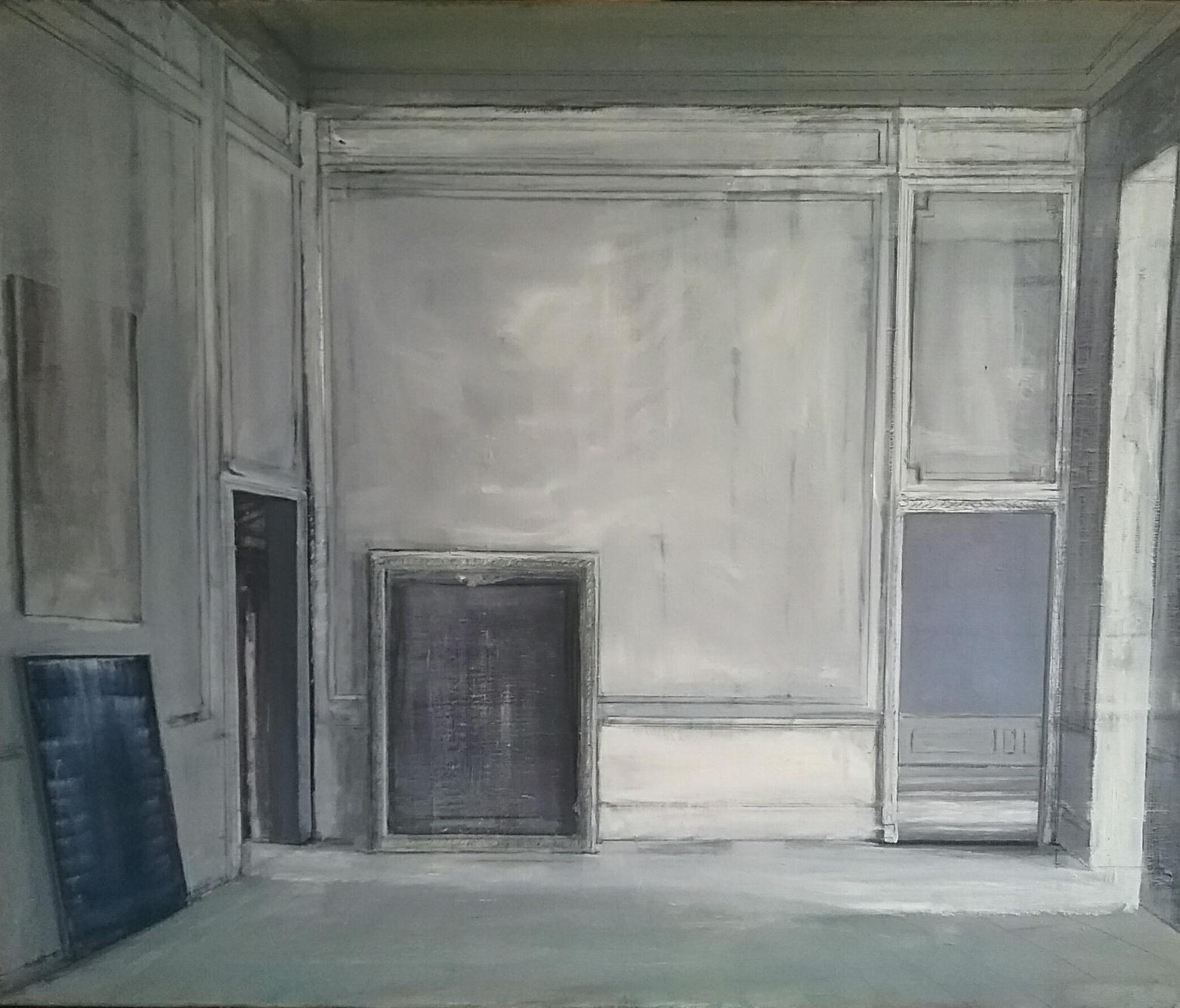 Interior Painting di Pierre Bergian - Tre dipinti e tre porte
