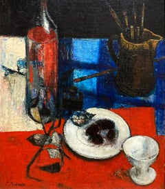A Modernist Still-Life Painting, Titled Nature Morte by Artist Pierre Bisiaux
