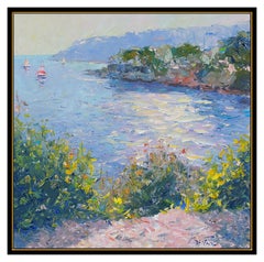 Pierre Bittar Oil Painting On Canvas Original Signed French Seascape Water Art
