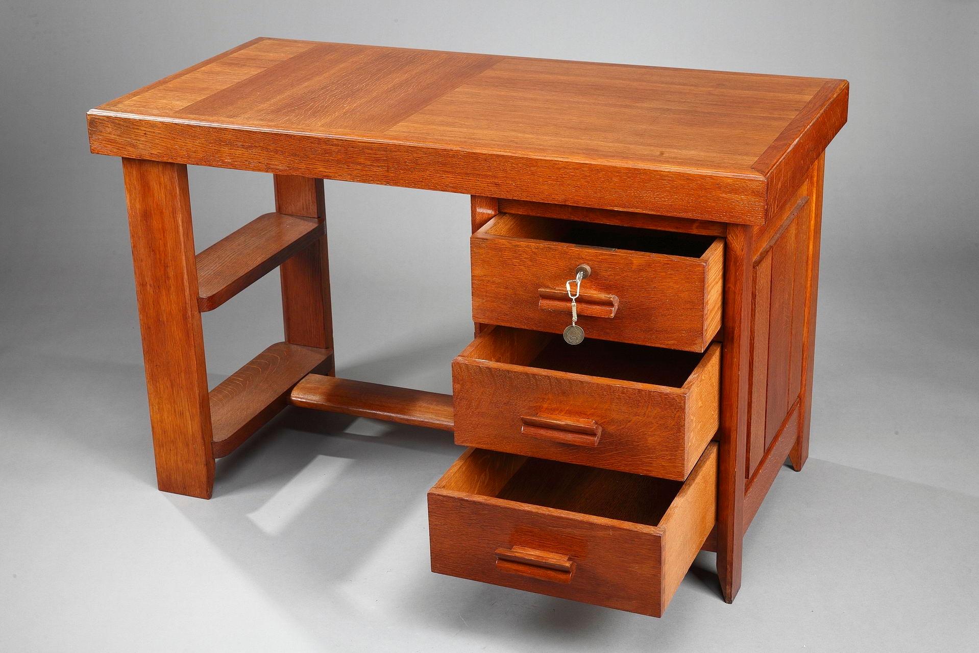 Schreibtisch von Pierre Bloch und Charles Dudouyt, 1950er Jahre (Moderne der Mitte des Jahrhunderts) im Angebot