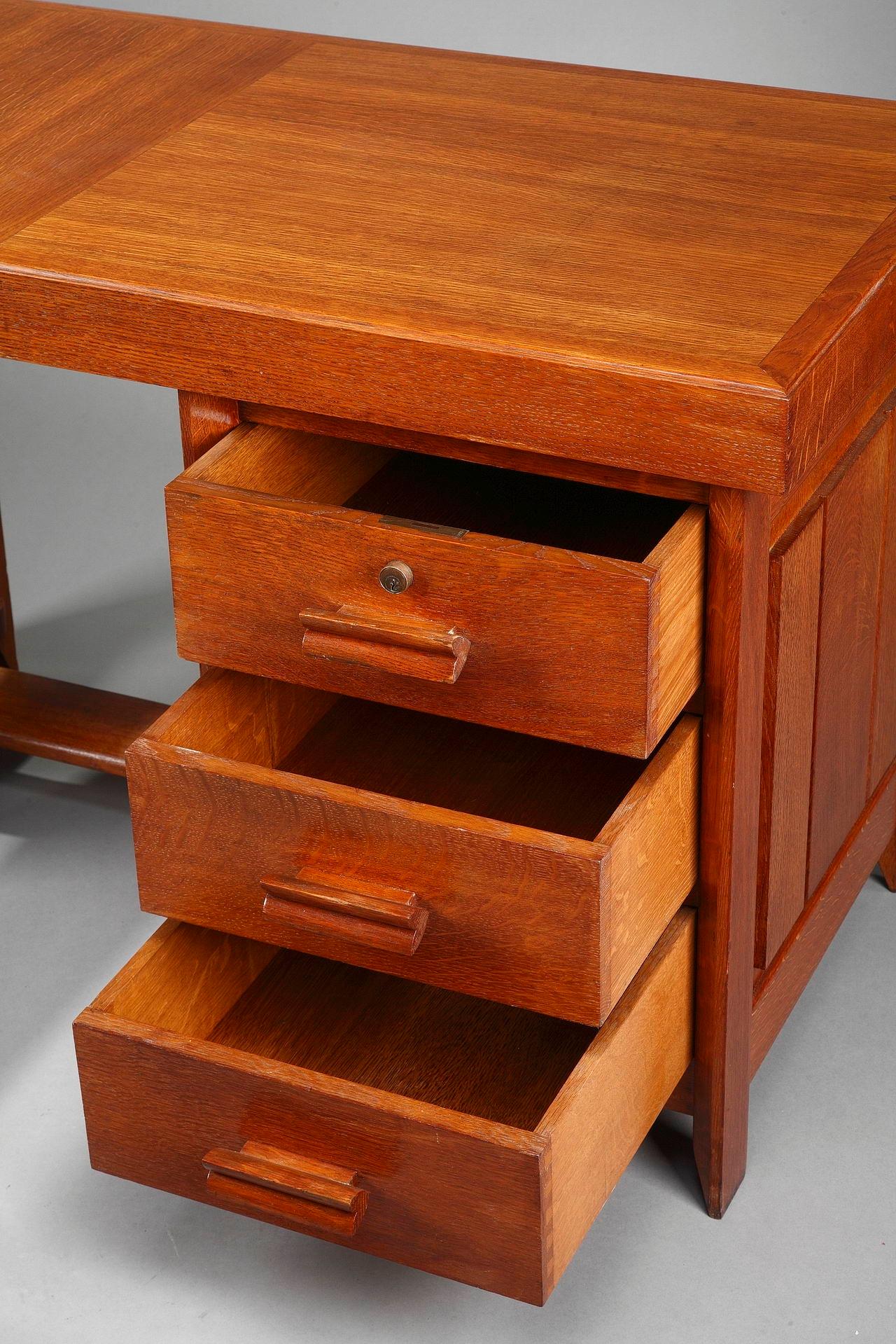 French Pierre Bloch and Charles Dudouyt Desk, 1950s For Sale