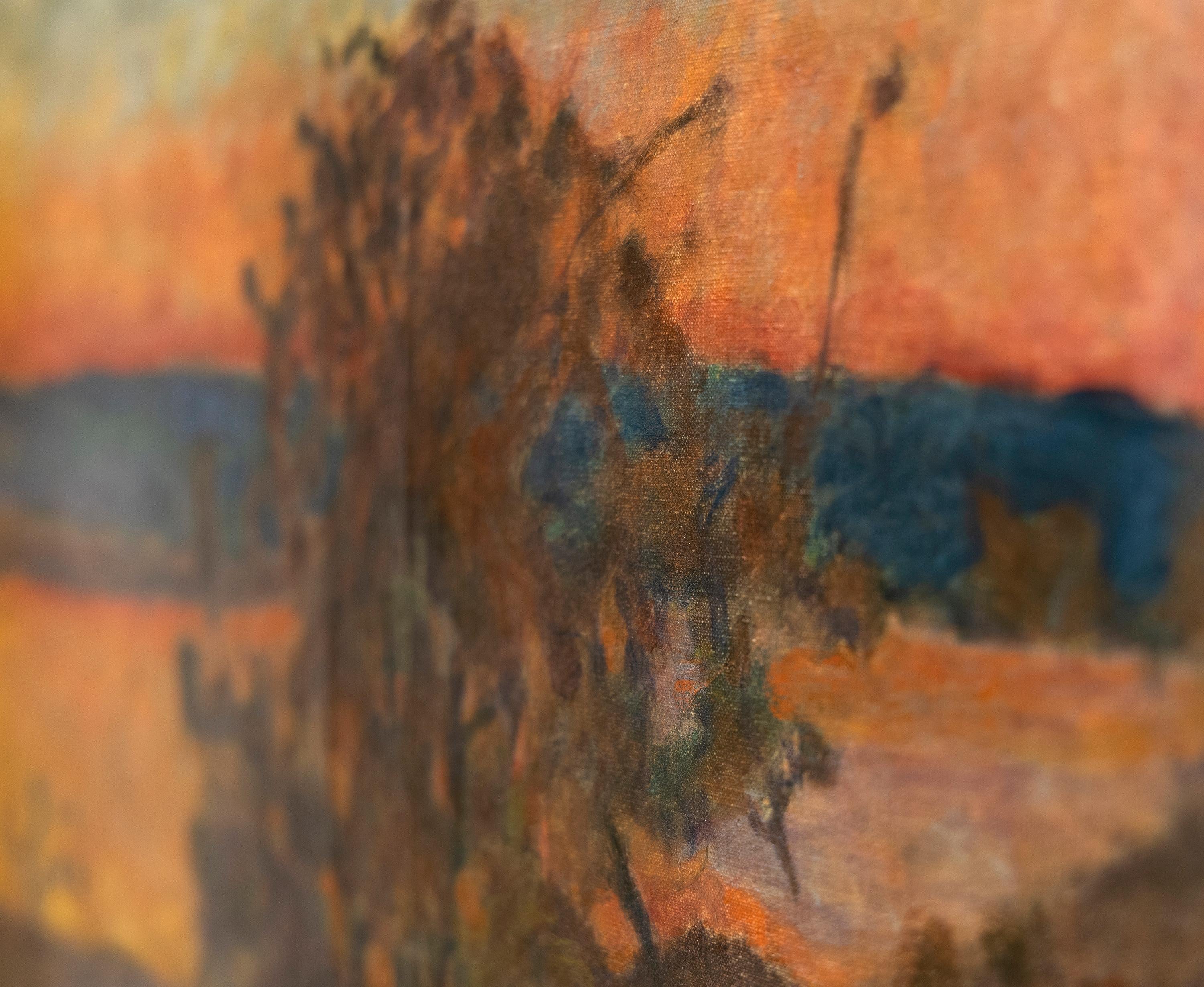 Soleil Couchant - Marron Landscape Painting par Pierre Bonnard