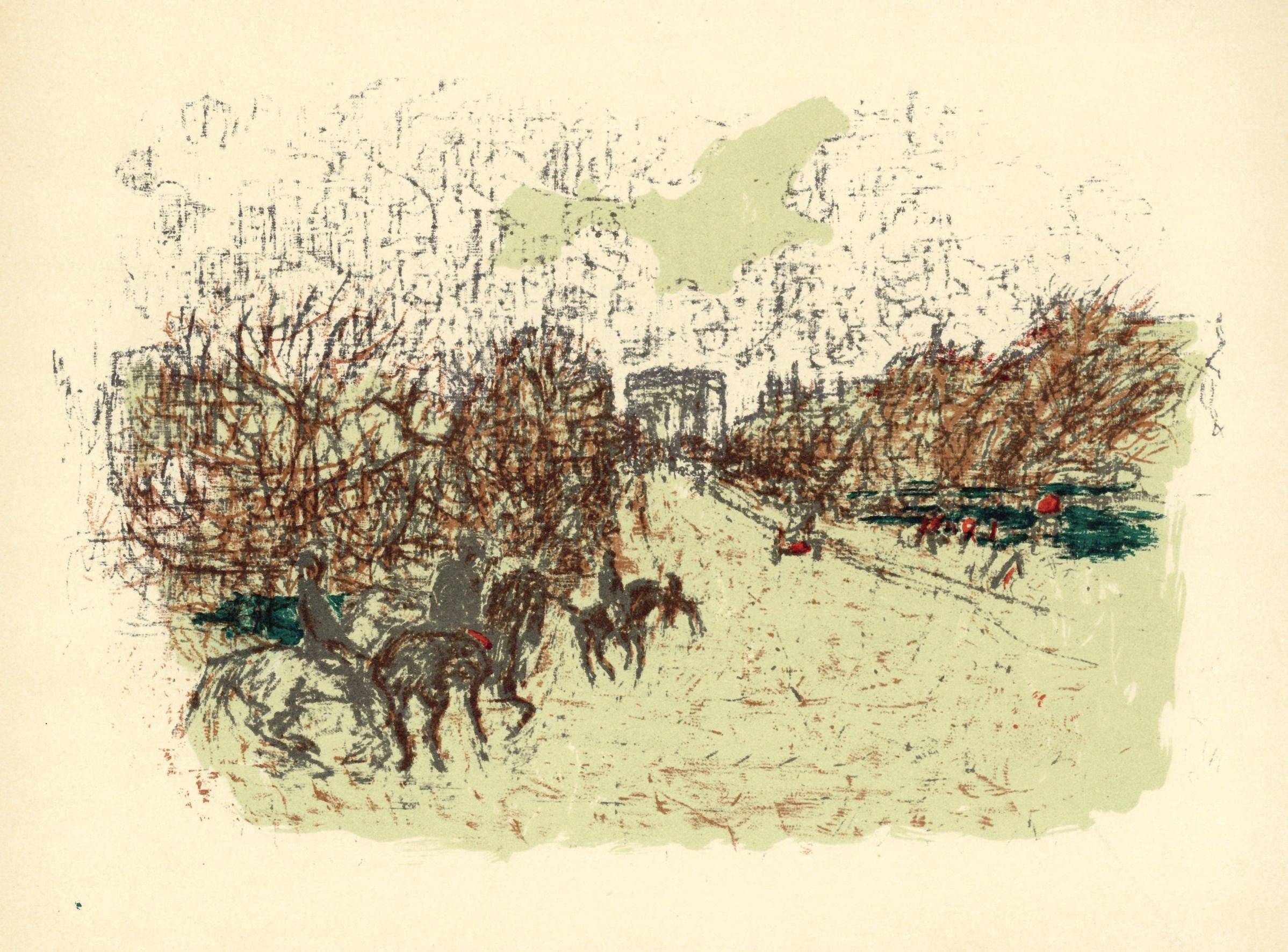 Medium: Lithograph on grand vélin Renage filigrané paper.
Year: 1952
Paper Size: 9.5 x 12.5 inches; image size: 7.48 x 11.42 inches
Inscription: Unsigned and unnumbered, as issued
Notes: From the album, Bonnard Lithographe, 1952. Published by