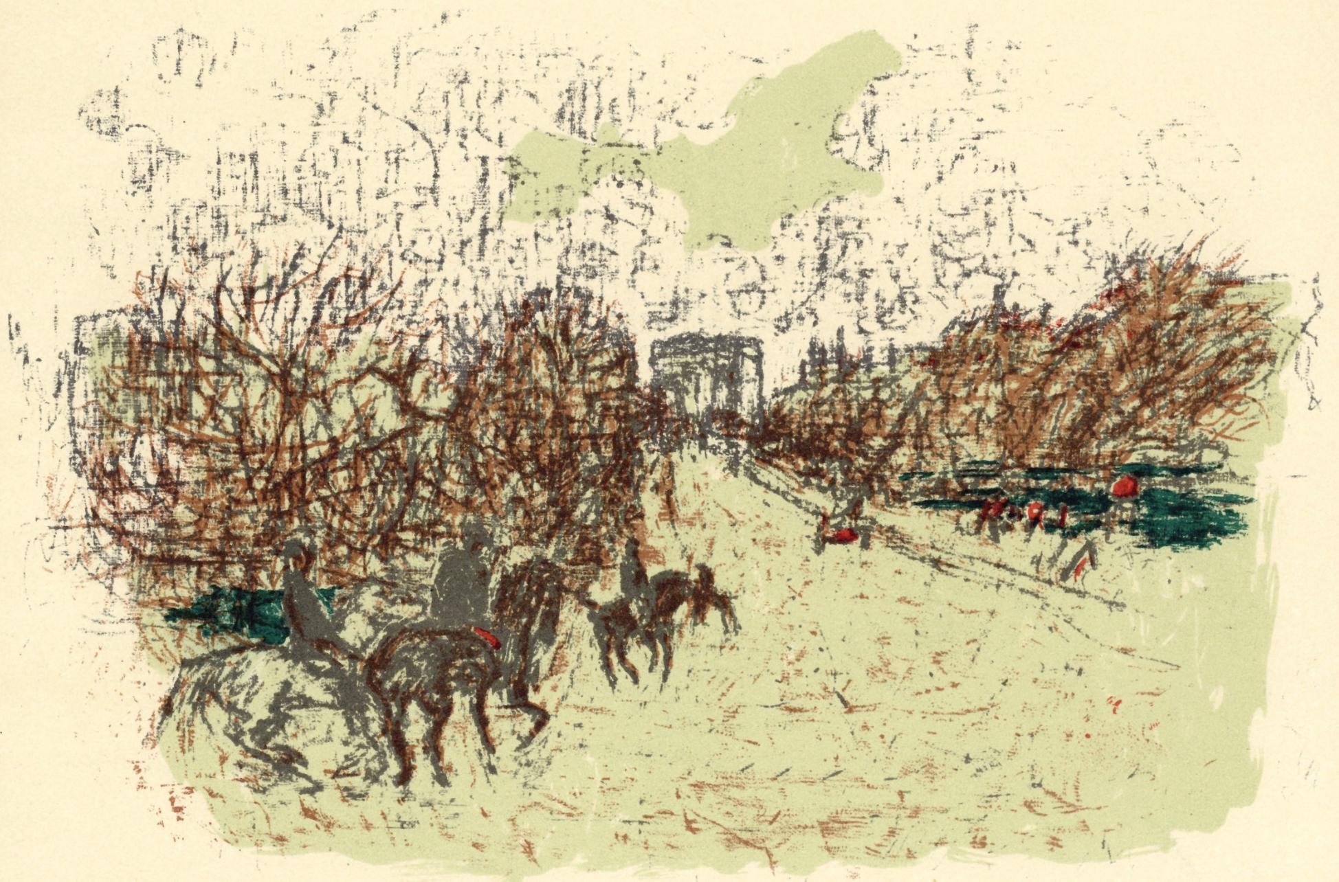 Pierre Bonnard Figurative Print - Bonnard, Arc de Triomphe, Bonnard Lithographe (after)