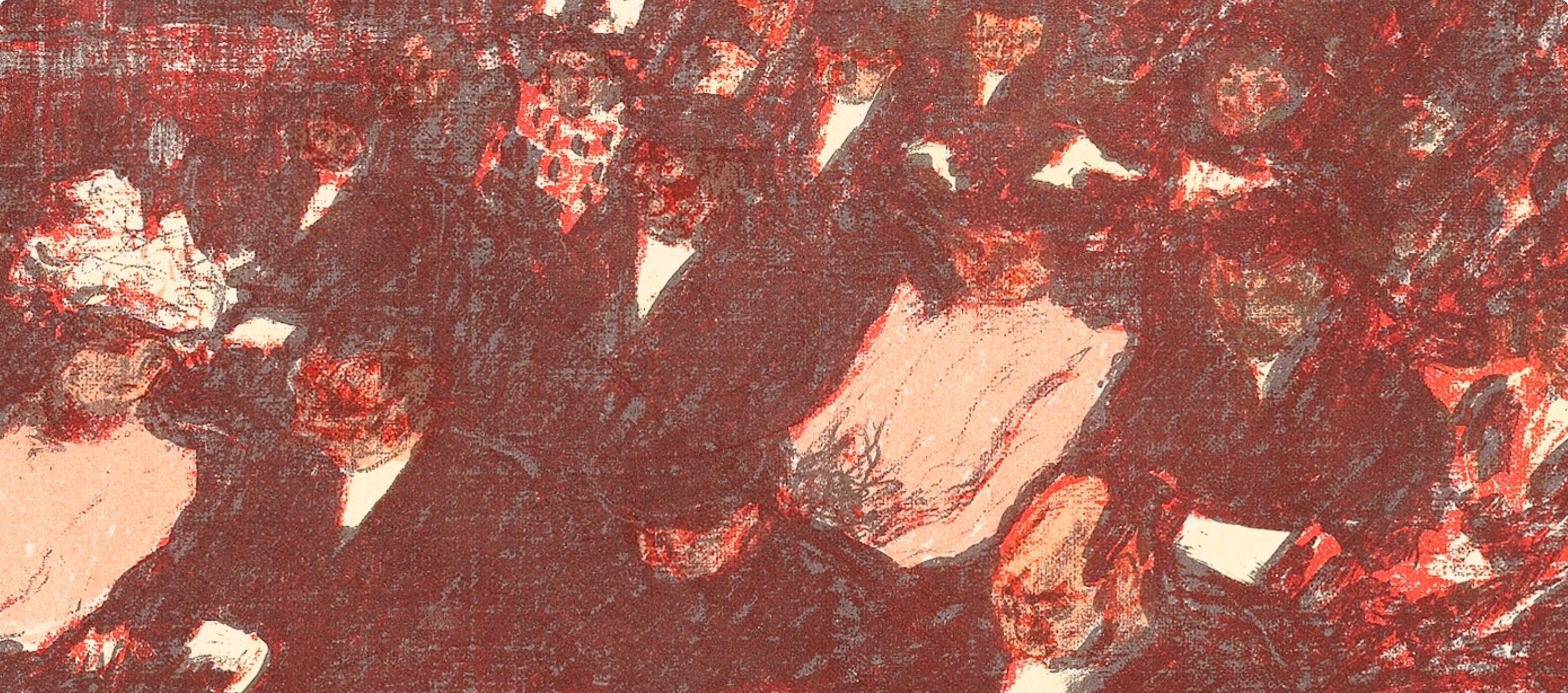Bonnard, Au Théatre, Bonnard Lithographe (d'après) - Marron Landscape Print par Pierre Bonnard