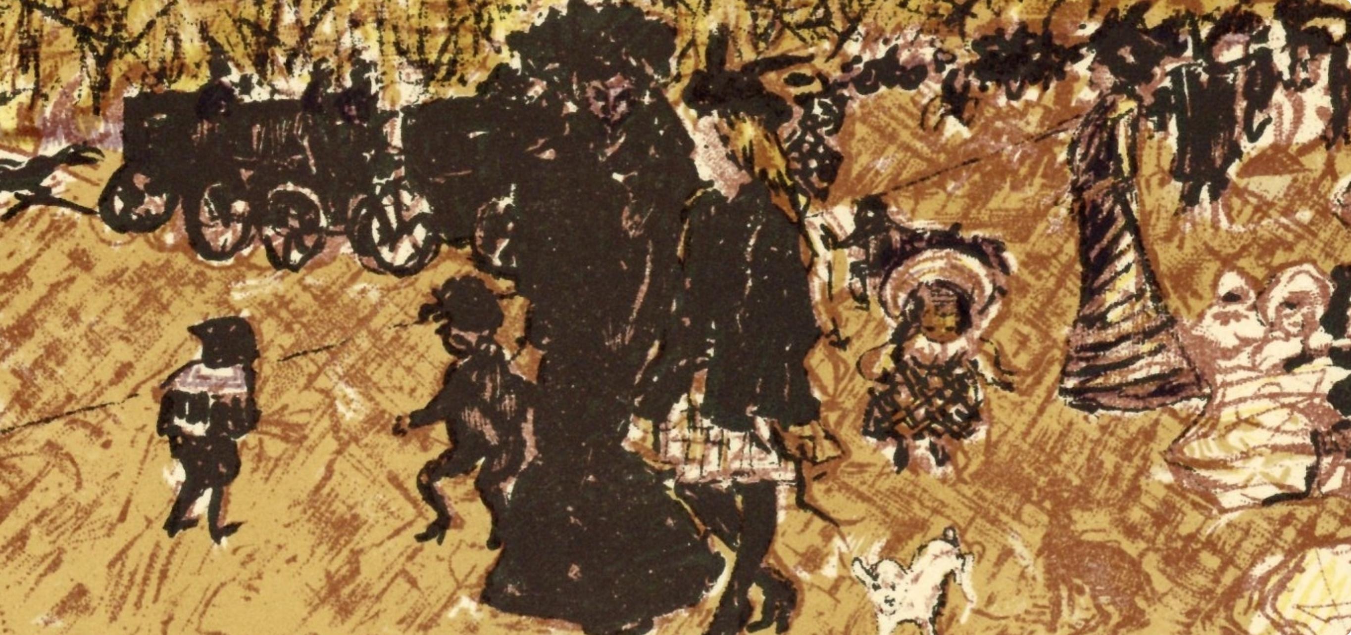 Bonnard, Avenue du Bois, Bonnard Lithographe (after) - Beige Figurative Print by Pierre Bonnard