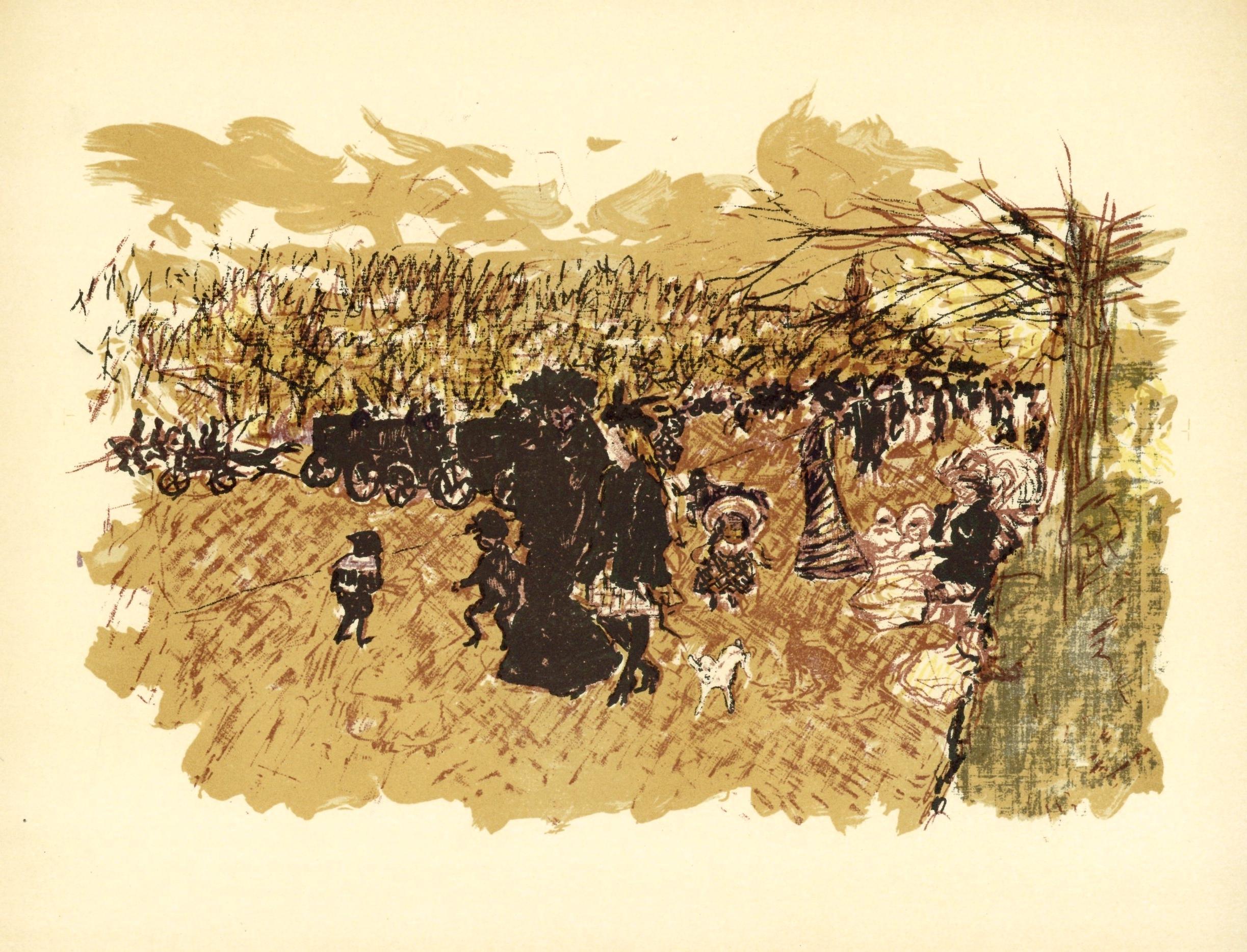 Medium: Lithograph on grand vélin Renage filigrané paper.
Year: 1952
Paper Size: 9.5 x 12.5 inches; image size: 7.48 x 11.02 inches
Inscription: Unsigned and unnumbered, as issued
Notes: From the album, Bonnard Lithographe, 1952. Published by