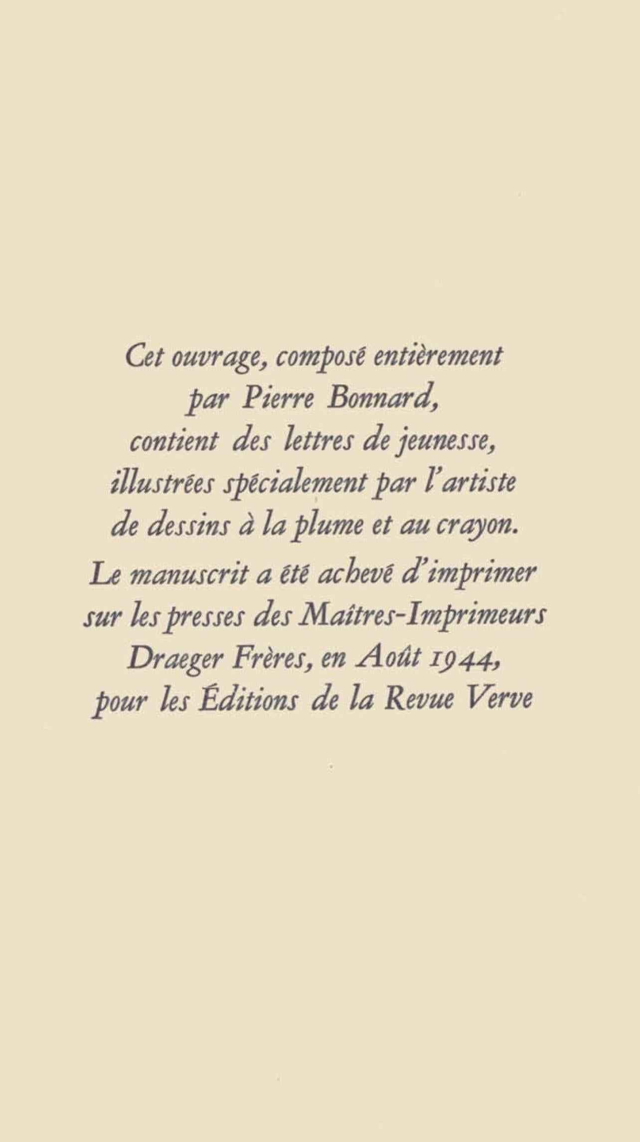Bonnard, Composition (Terrasse 54), Correspondences de Pierre Bonnard (après) en vente 5