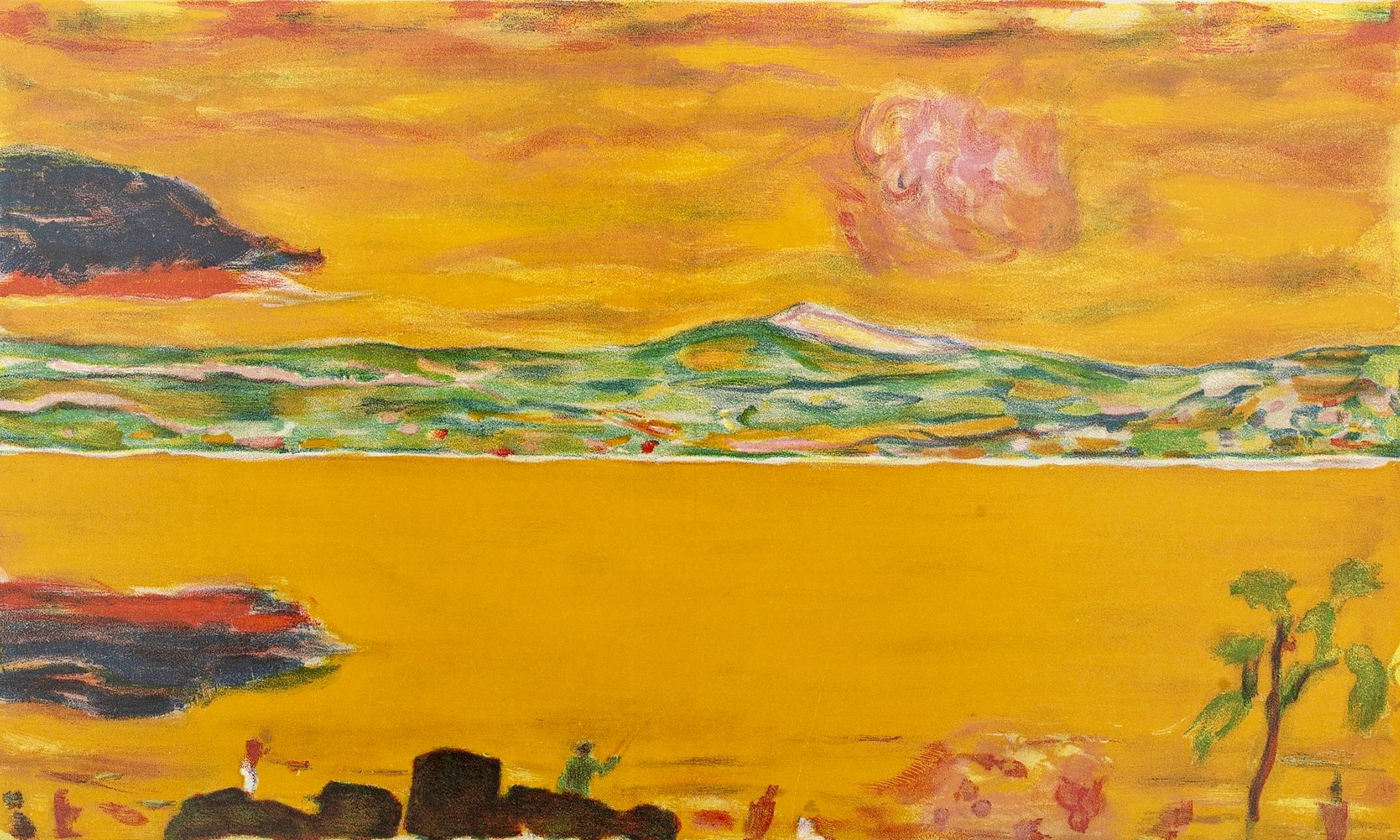 Pierre Bonnard Abstract Print - Bonnard, Coucher de soleil sur la Méditerranée, Verve: Revue Artistique (after)