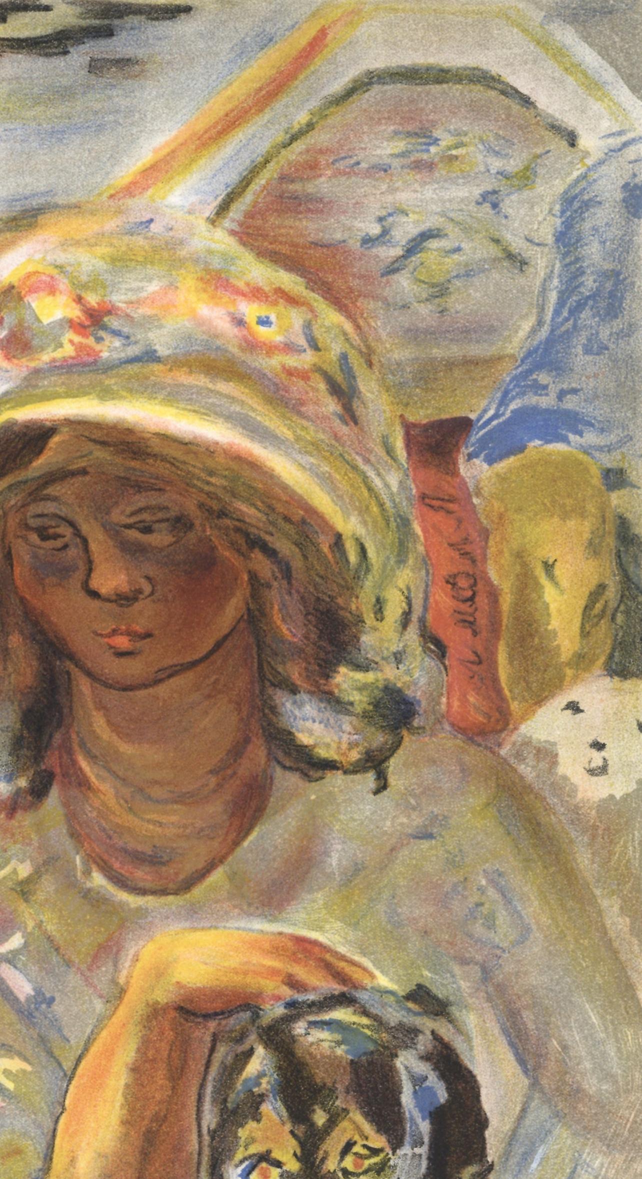 Bonnard, Jeune fille dans une barque, Verve: Revue Artistique (nach) (Moderne), Print, von Pierre Bonnard
