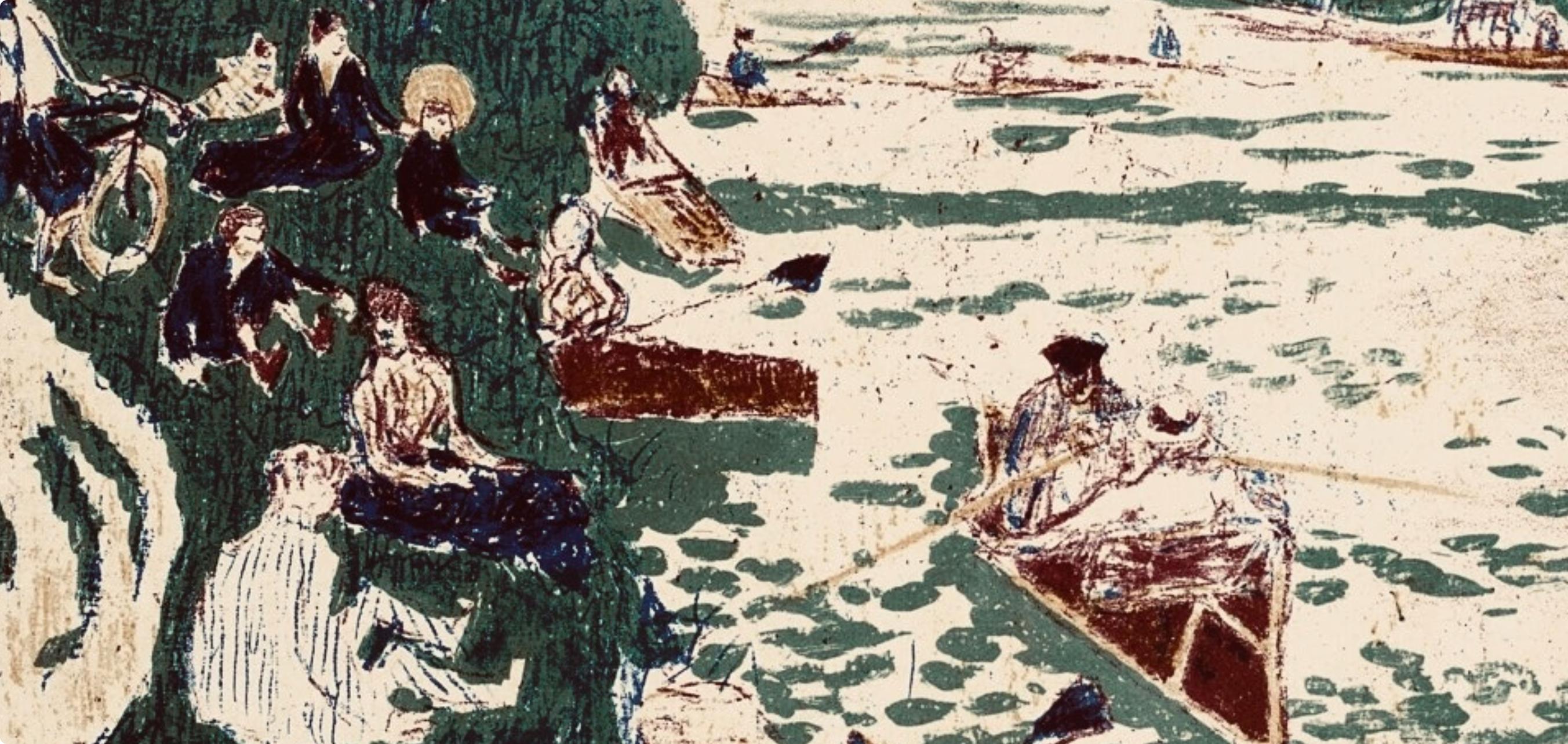 Bonnard, La Canotage, Bonnard Lithographe (after) - Beige Figurative Print by Pierre Bonnard