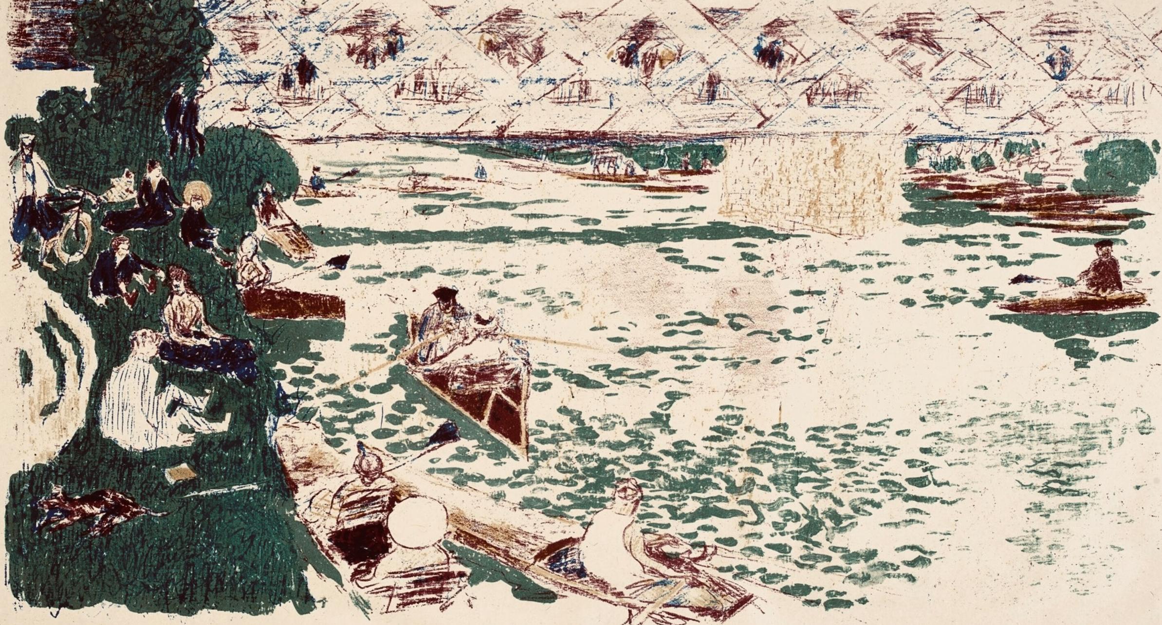 Pierre Bonnard Figurative Print - Bonnard, La Canotage, Bonnard Lithographe (after)