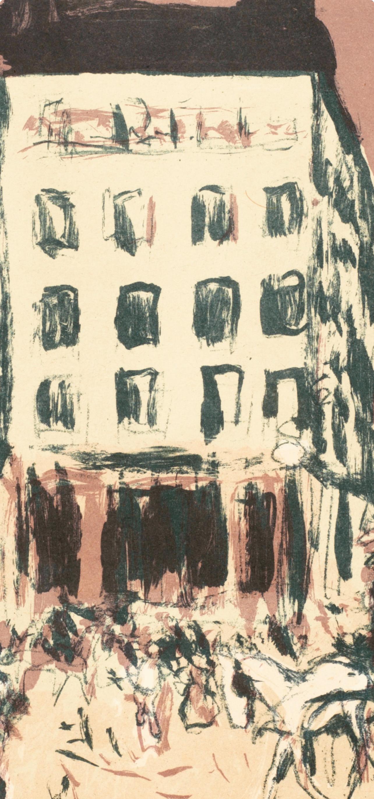 Bonnard, Les Boulevards, Bonnard Lithographe (after) - Beige Landscape Print by Pierre Bonnard