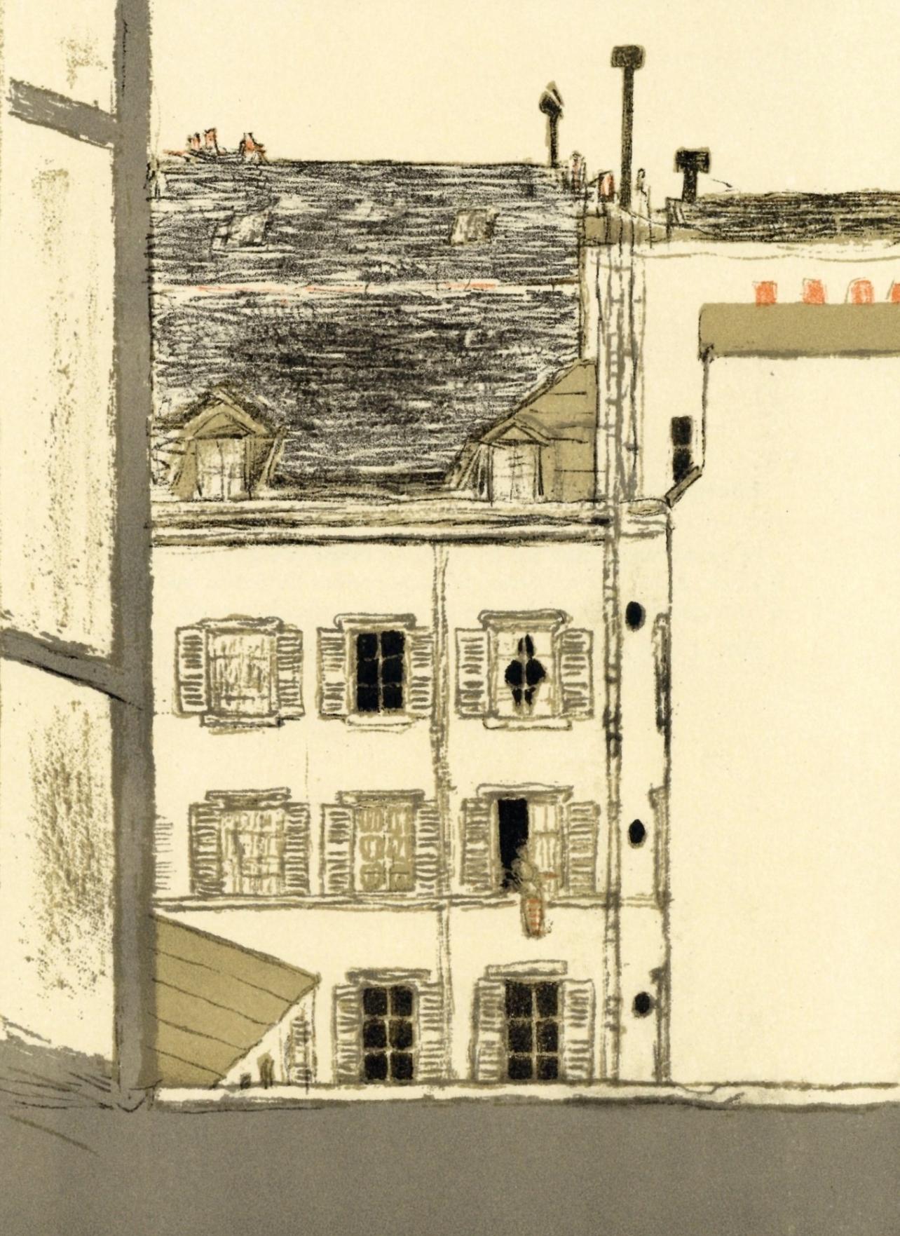 Bonnard, Maison dans la cour, Bonnard Lithographe (after) - Print di Pierre Bonnard