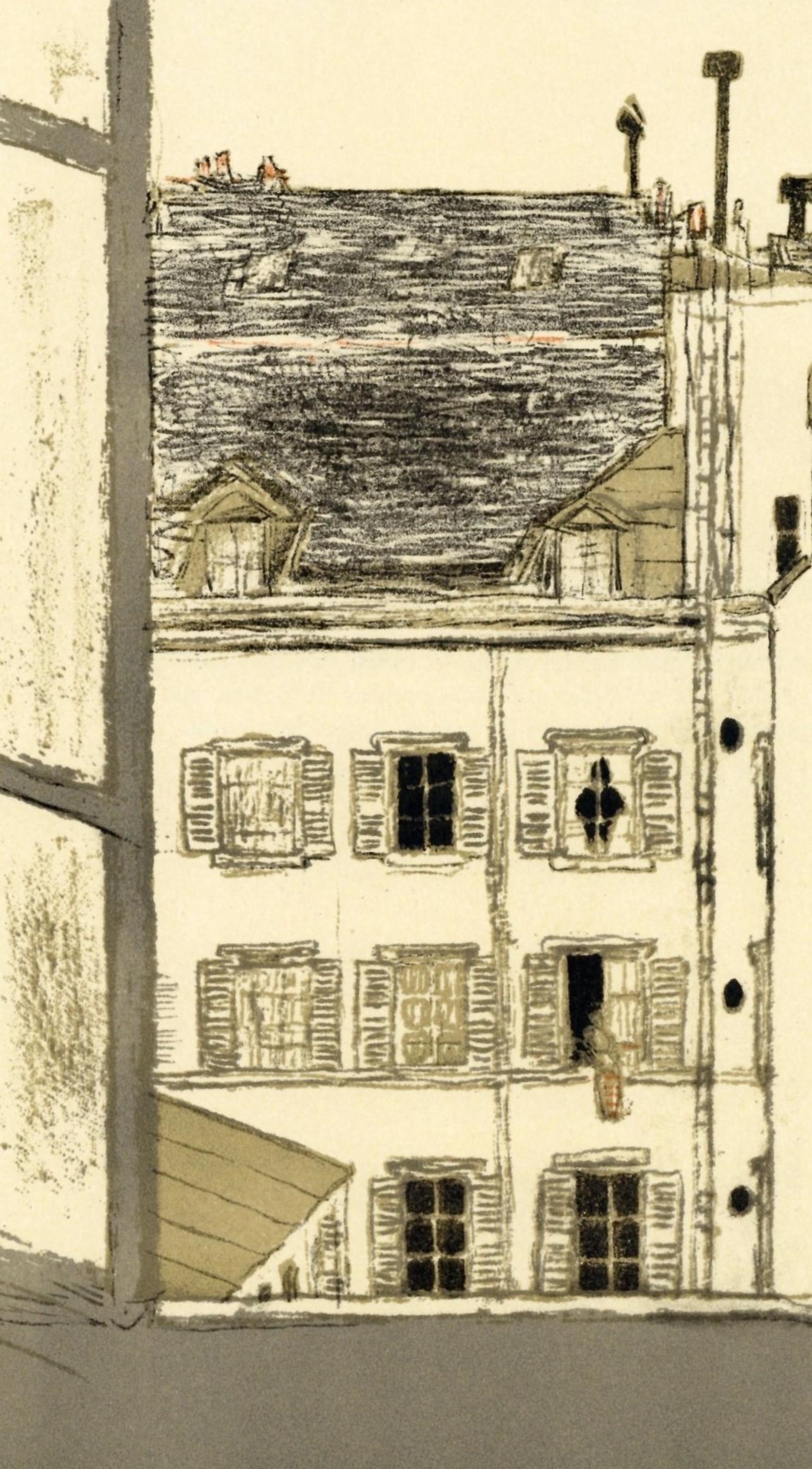 Bonnard, Maison dans la cour, Bonnard Lithographe (after) - Print Postimpressionismo di Pierre Bonnard